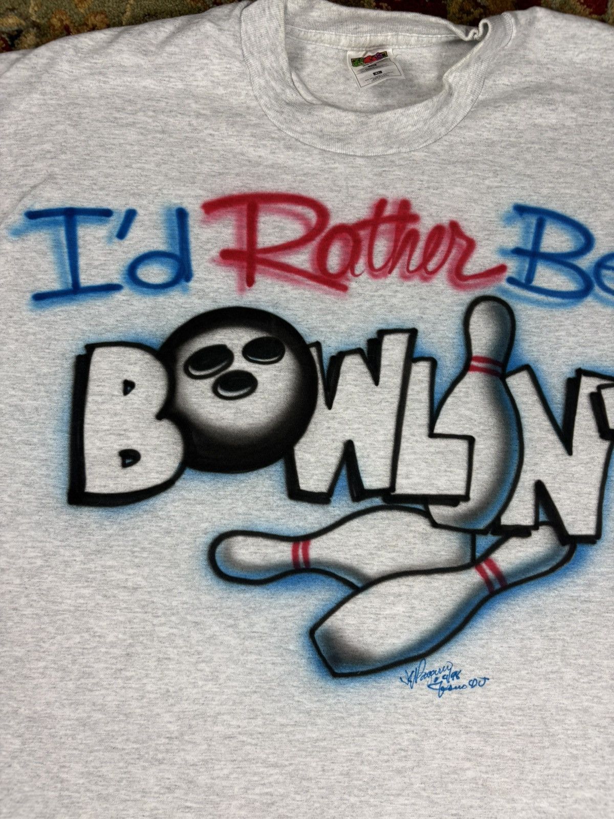 Vintage Vintage 90s Bowling T-shirt Size US XL / EU 56 / 4 - 3 Thumbnail