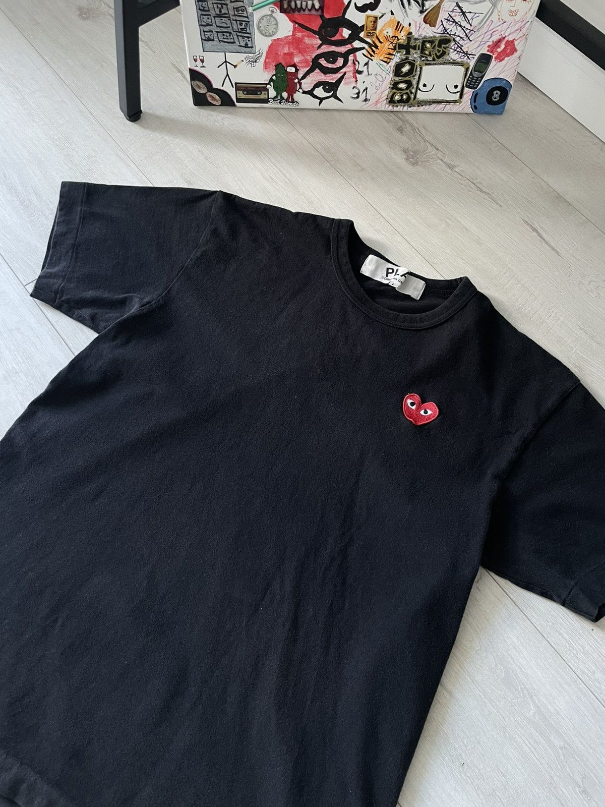 Comme des Garcons PLAY Comme des Garçons PLAY Black T-Shirt Heart Logo RARE Size US L / EU 52-54 / 3 - 2 Thumbnail