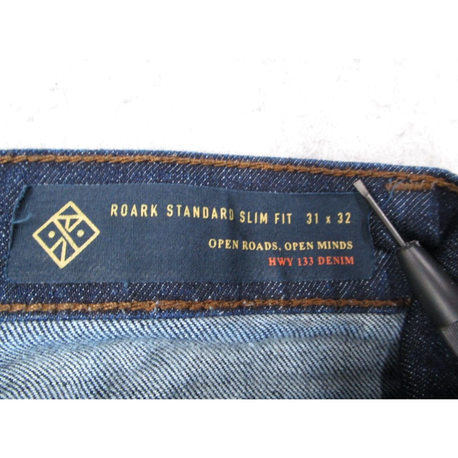 Roark Roark Jeans Mens Slim Standard Blue 31x32 Denim Hemp Cotton Polyester Blend Belt Loops Pockets 5-Pocket Size US 31 - 3 Thumbnail