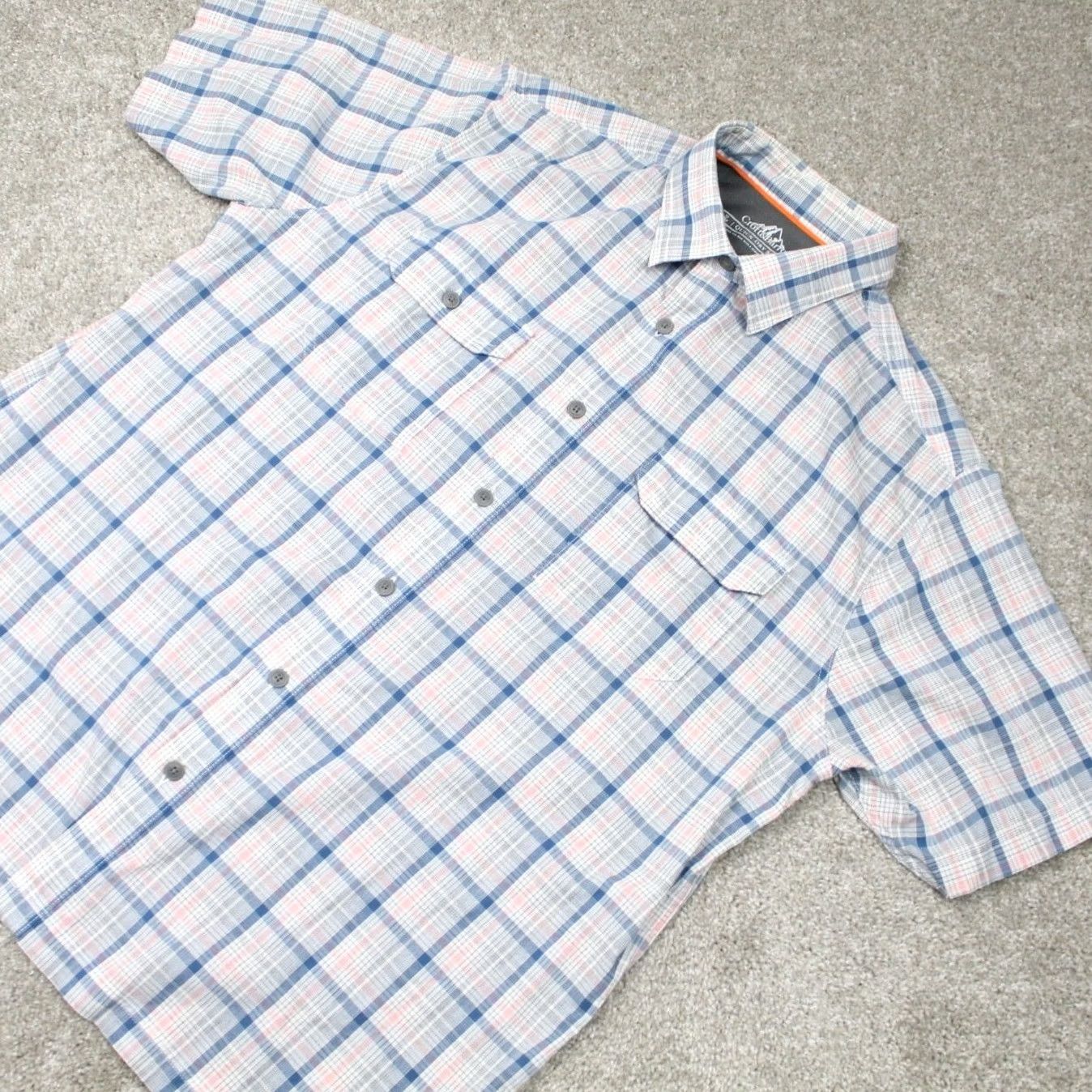 Croft & Barrow Croft & Barrow Shirt Mens Large Blue/Pink/White Quick-Dry Cotton Stretch S/S Plaid Button-Up Casual/Workwear Size US L / EU 52-54 / 3 - 3 Thumbnail
