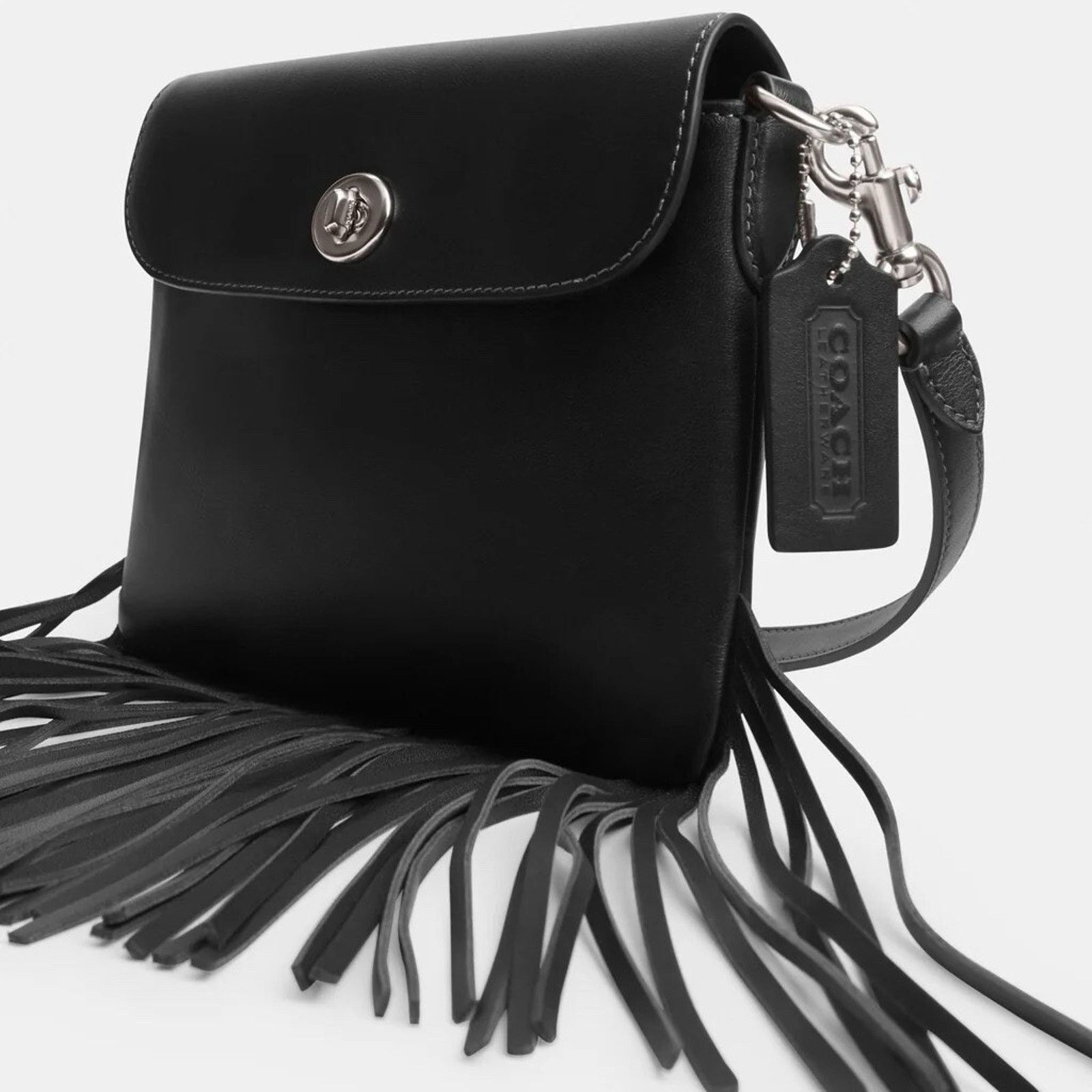 Coach NWT COACH 1964 Fringe Bag Glovetanned leather Black CU033 Size ONE SIZE - 9 Thumbnail