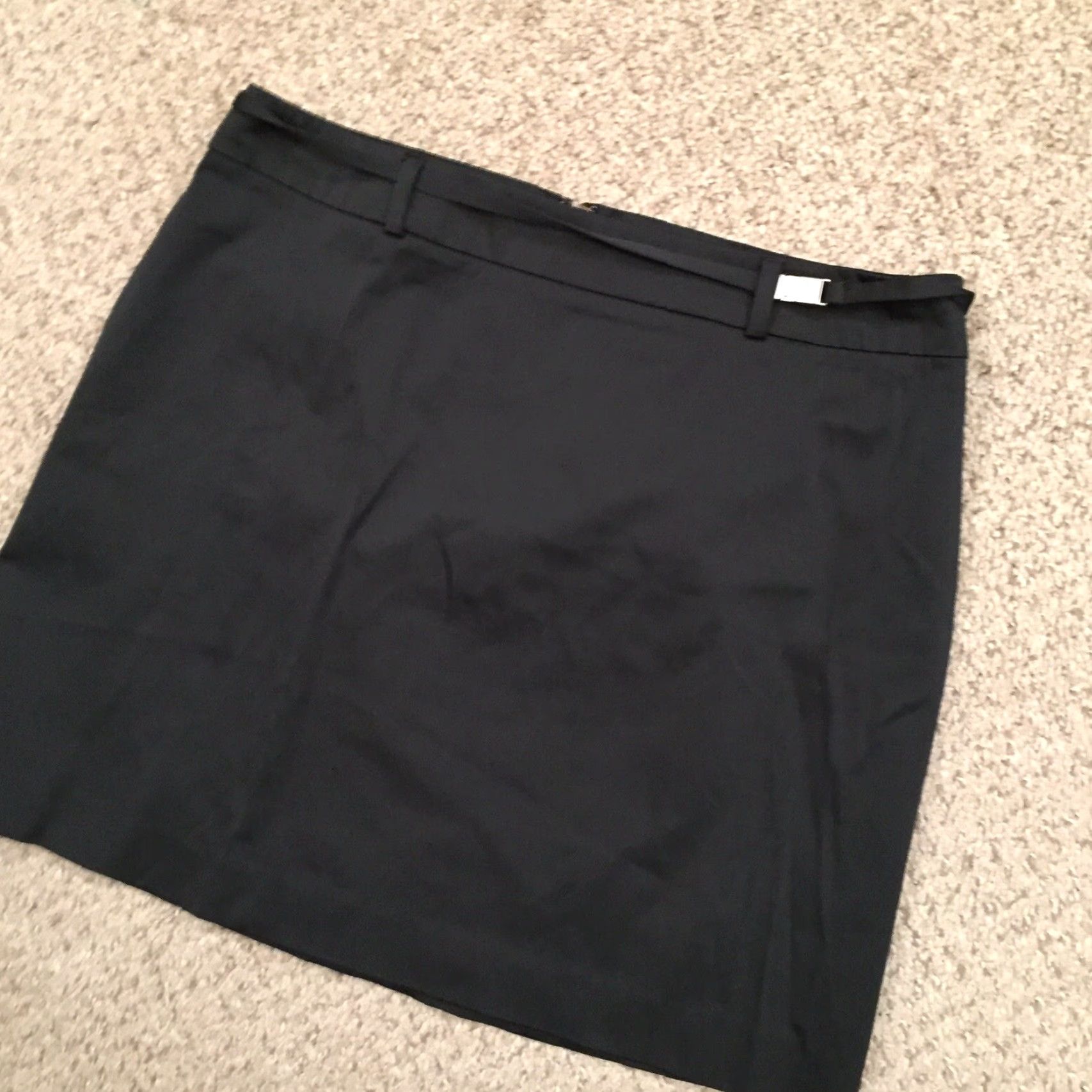 Old Navy Old Navy Skirt Women Short Black A-Line Size 8 Belted Stretch Cotton Blend Zip 8 Womens Size 30" / US 8 / IT 44 - 2 Thumbnail