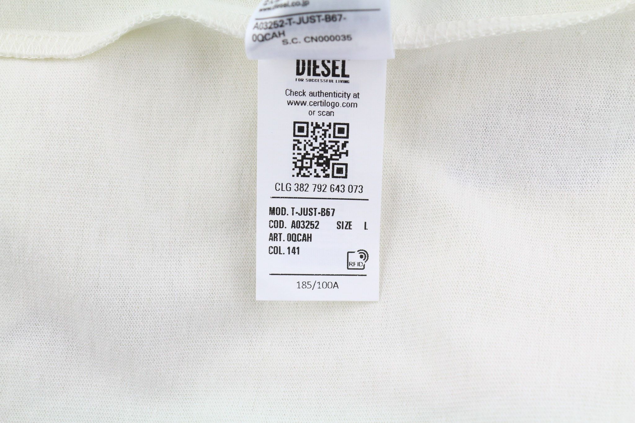 Diesel T-JUST-B67 L Short Sleeve Logo Tee 40281 Size US L / EU 52-54 / 3 - 10 Thumbnail
