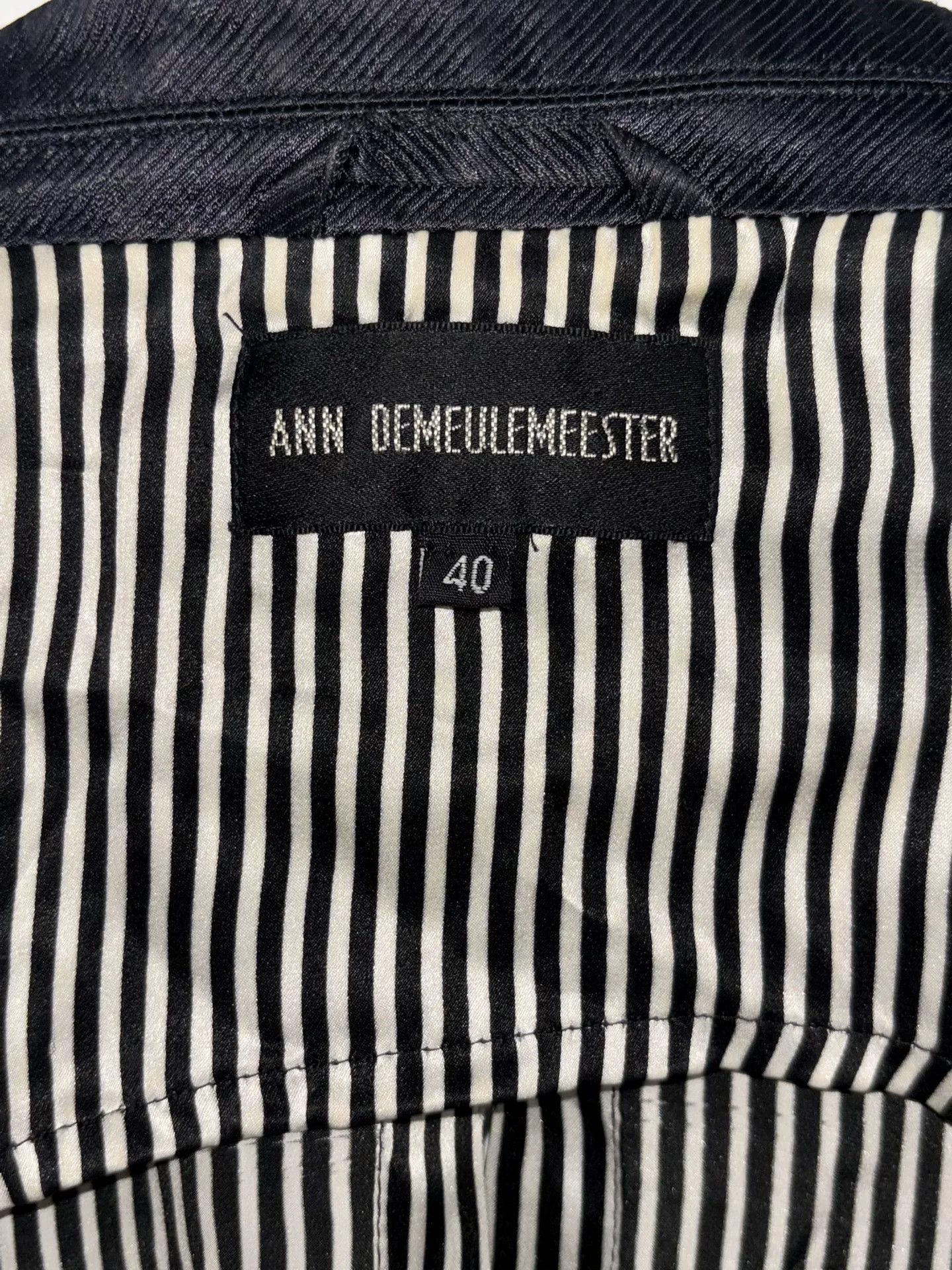 Ann Demeulemeester Ann Demeulemeester Navy Striped Army Jacket Size US XXS / EU 40 - 6 Thumbnail