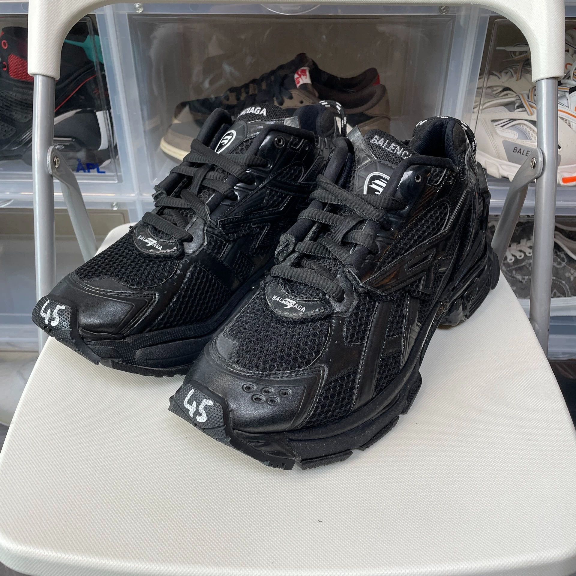 Balenciaga Balenciaga Runner Mesh Low Top Men's Black Sneakers Size US 12 / EU 45 - 1 Thumbnail