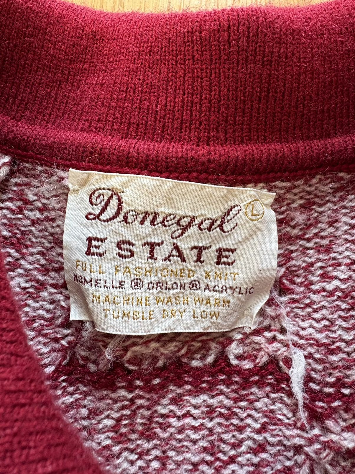 Other Donegal Estate Vintage 60s Orlon Acrylic Knit Polo Sweater L Size US L / EU 52-54 / 3 - 4 Thumbnail