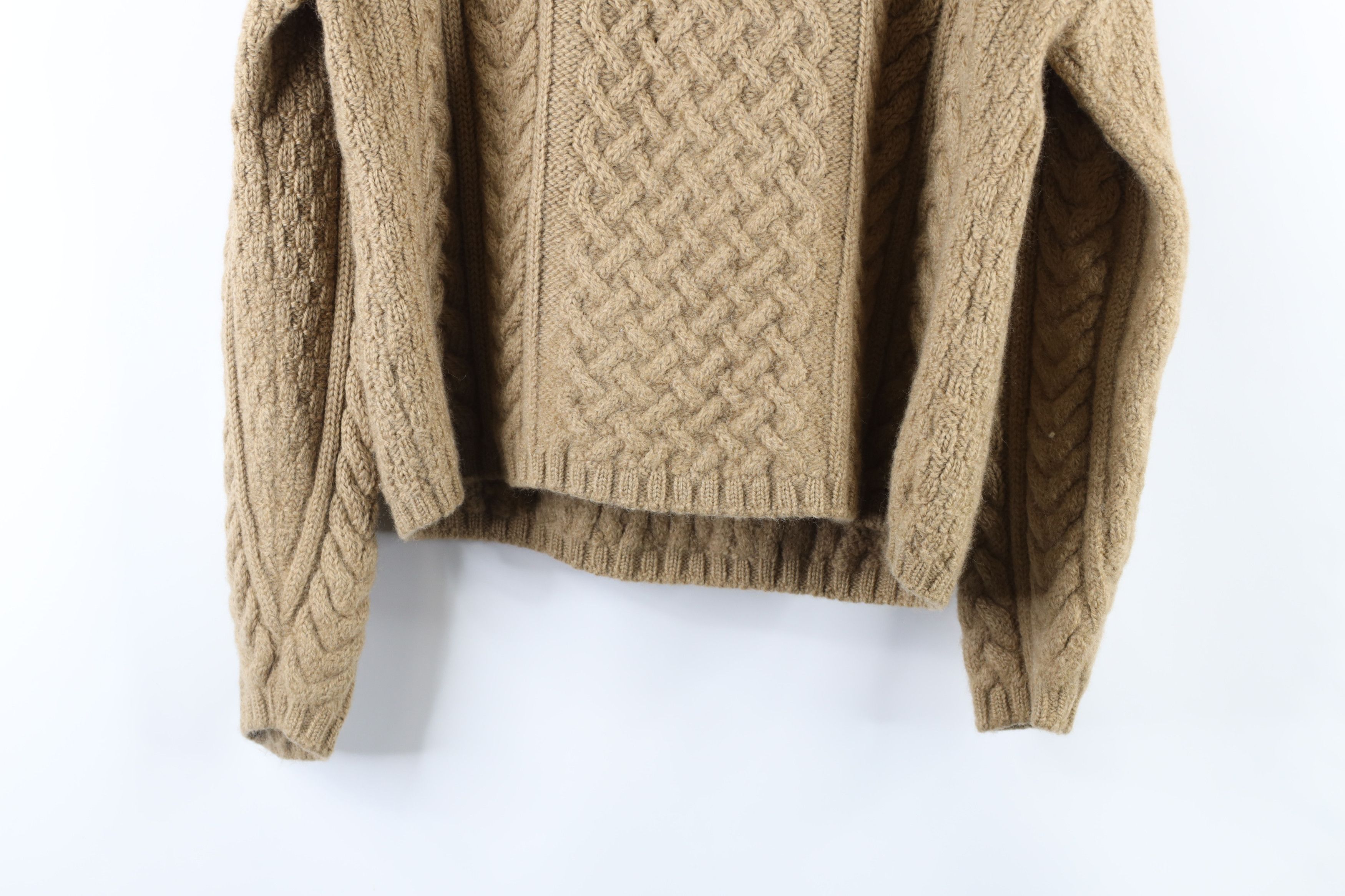 Vintage Vintage 90s Wool Cable Knit Fisherman Turtleneck Sweater Size M / US 6-8 / IT 42-44 - 7 Thumbnail