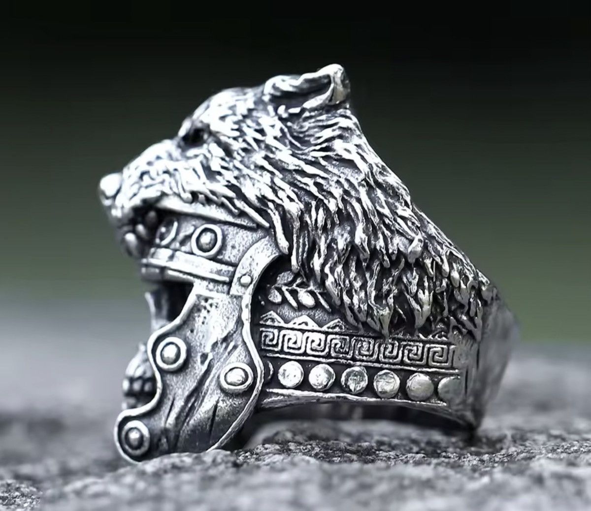 Jewelry wolf and skull viking ring gothic Size 8-13 Size ONE SIZE - 3 Thumbnail