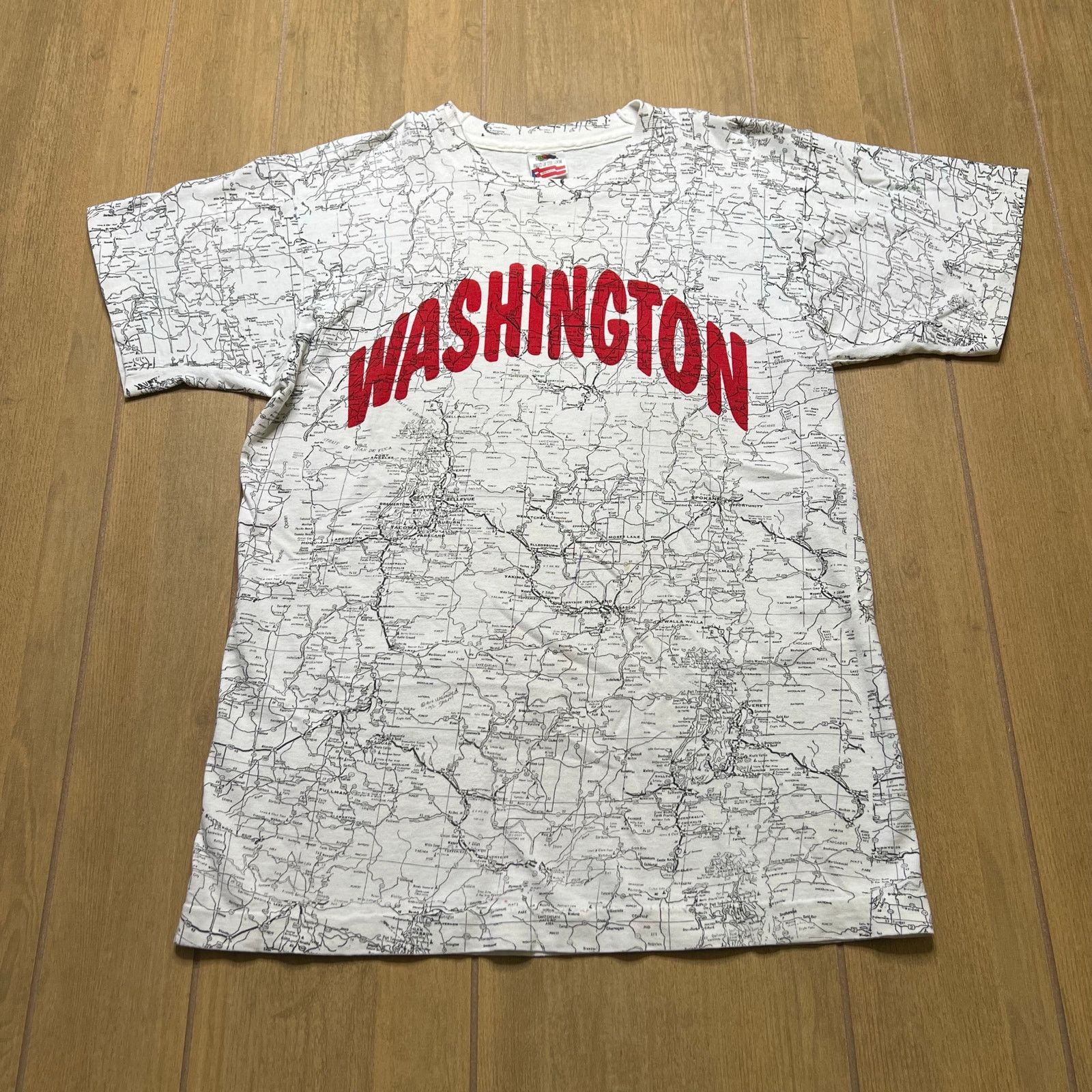 Fruit Of The Loom Vintage 90s Washington State AOP Single Stitch T-shirt M Size US M / EU 48-50 / 2 - 1 Thumbnail