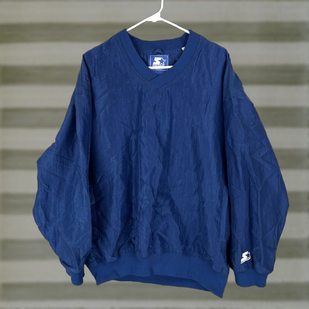 Starter VINTAGE Starter Windbreaker Mens XL Navy Blue Pullover Jacket 90s Made USA Sports Activewear Size US XL / EU 56 / 4 - 1 Thumbnail