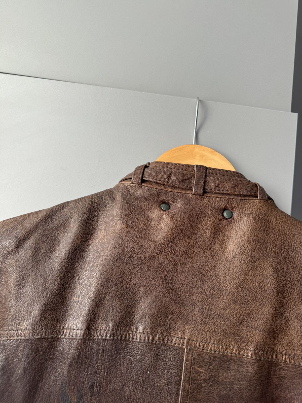 Hugo Boss × Vintage Rare Hugo Boss Goat Skin Shiny Dragon Print Leather Jacket Size US M / EU 48-50 / 2 - 12 Thumbnail