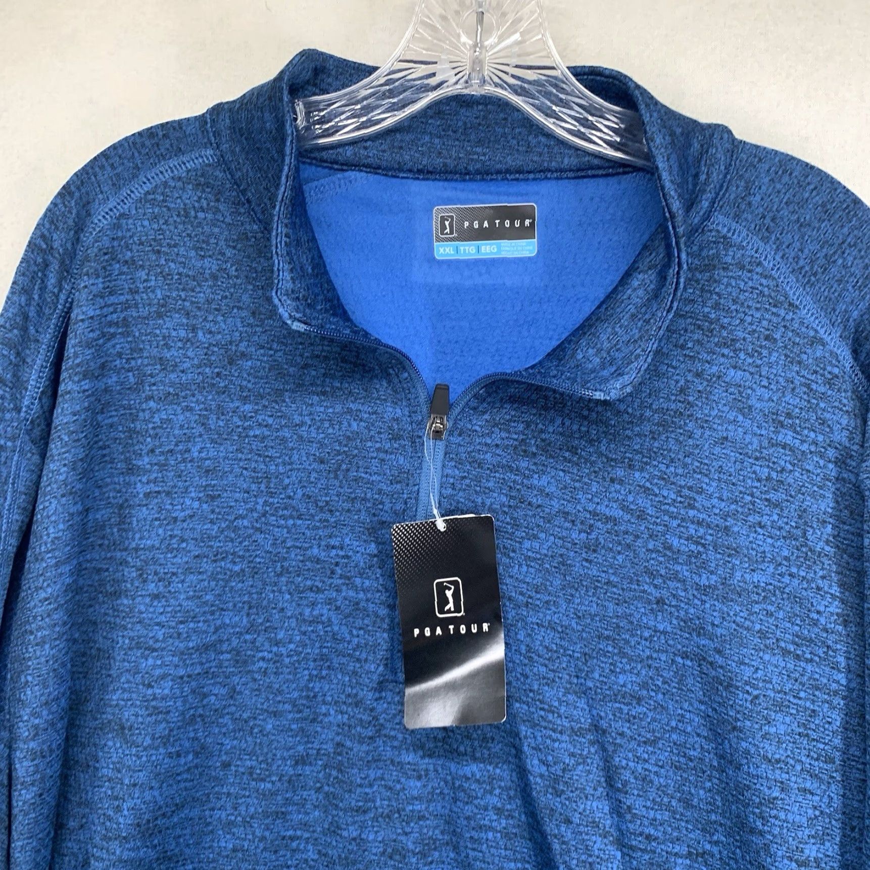 PGA Tour PGA TOUR Sweatshirt Men 2XL Blue 1/4 Zip Mock Neck Embroidered Logo Pockets NWT Size US XXL / EU 58 / 5 - 4 Thumbnail