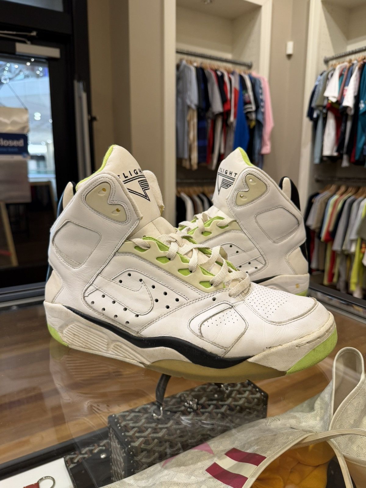 Nike Air Flight Lite High (2008) - White/Citron Size US 13 / EU 46 - 2 Thumbnail