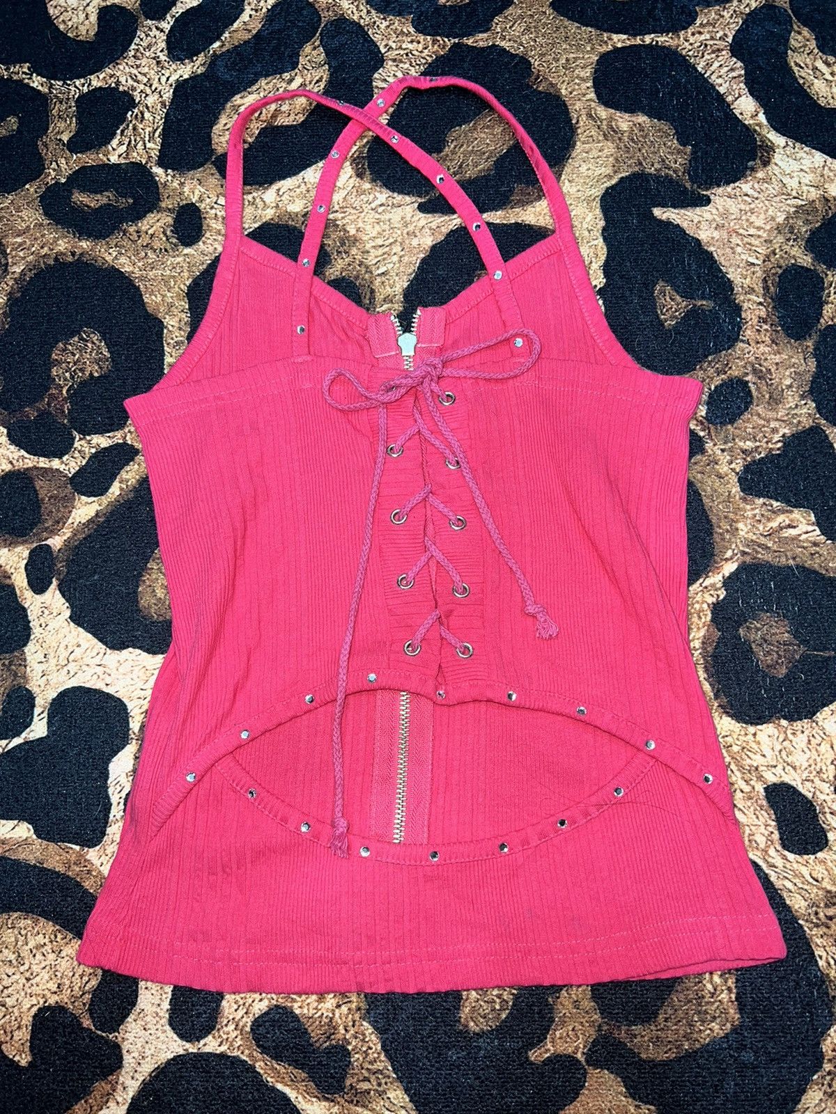 Japanese Brand Y2K / gyaru hot pink cami top 🎀💖 Size S / US 4 / IT 40 - 3 Thumbnail