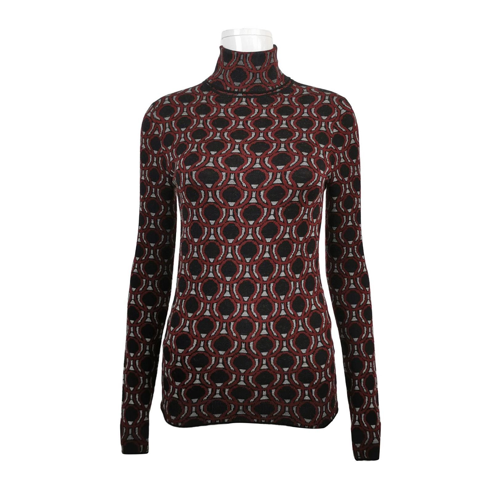 Prada Prada Color-Block Wool Blend Turtleneck Sweater 0089 Size XS / US 0-2 / IT 36-38 - 1 Thumbnail