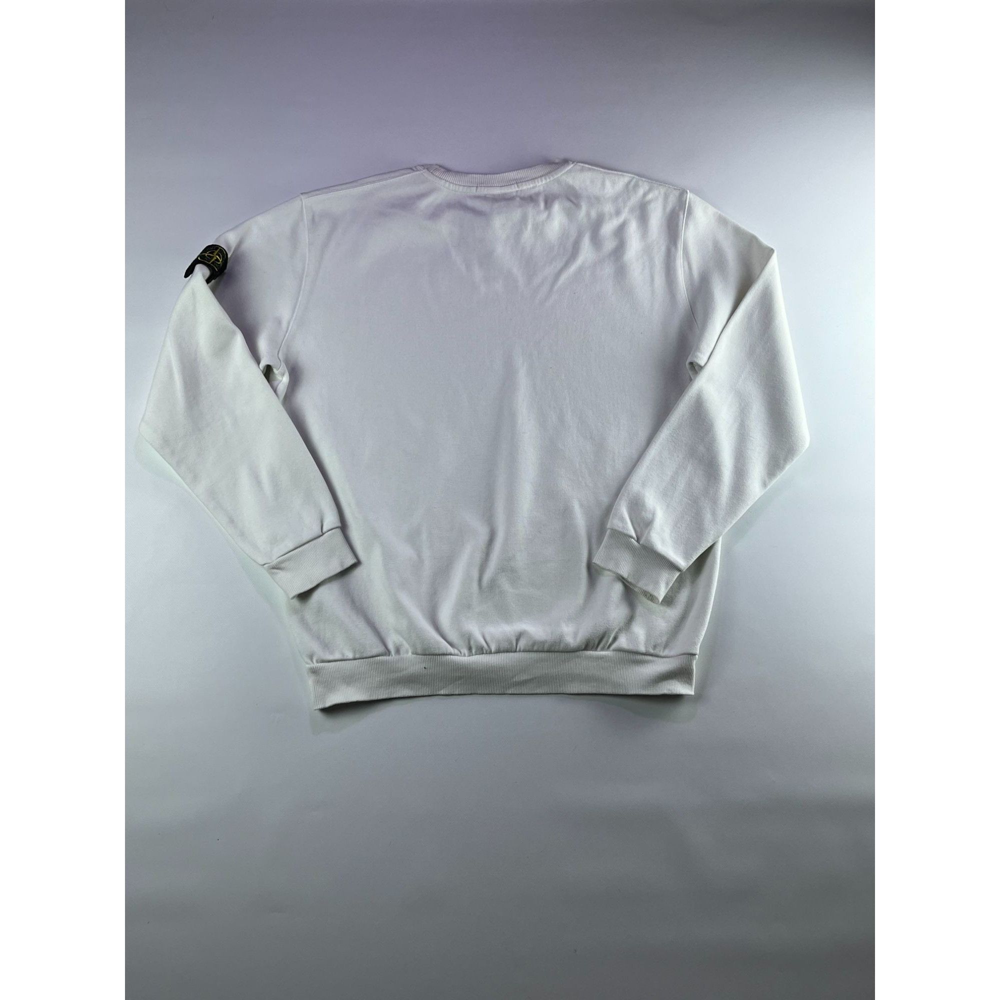 Massimo Osti × Stone Island Stone Island Luxury White Sweatshirt Ribbed Crewneck Size US XL / EU 56 / 4 - 12 Thumbnail