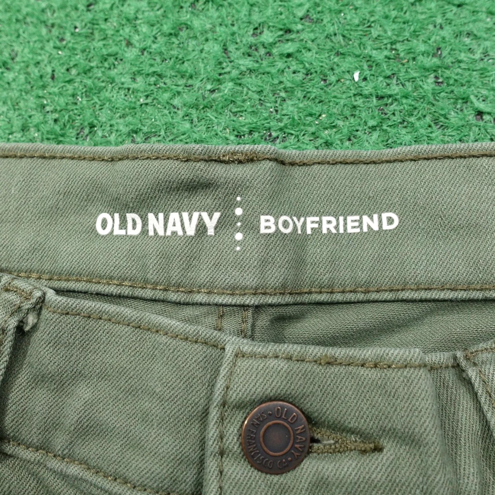 Old Navy Old Navy Women's Boyfriend Shorts 6 Regular Green Denim Casual Summer Frayed Hem Size 28" / US 6 / IT 42 - 5 Thumbnail