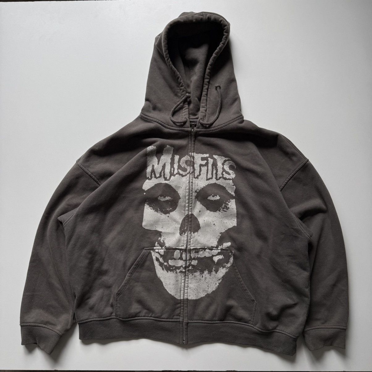 Misfits Misfits Zip Hoodie Gray Washed Faded Vintage 90s Rock Metal Size US L / EU 52-54 / 3 - 3 Thumbnail