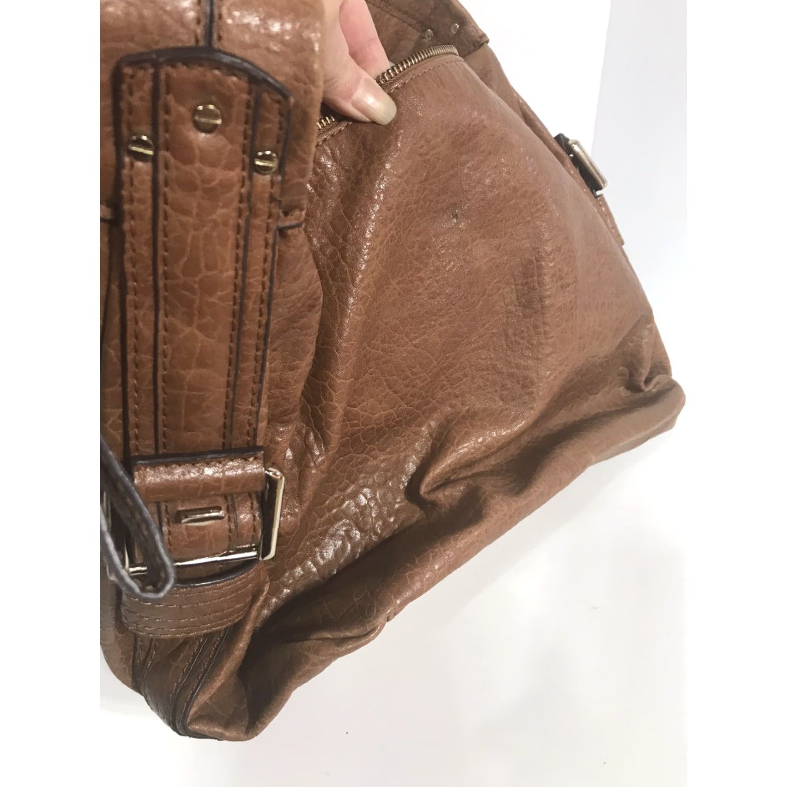 Jessica Simpson Jessica Simpson Caramel Faux Leather Shoulder Bag Large 16 in Business Casual Travel Womens Size ONE SIZE - 6 Thumbnail