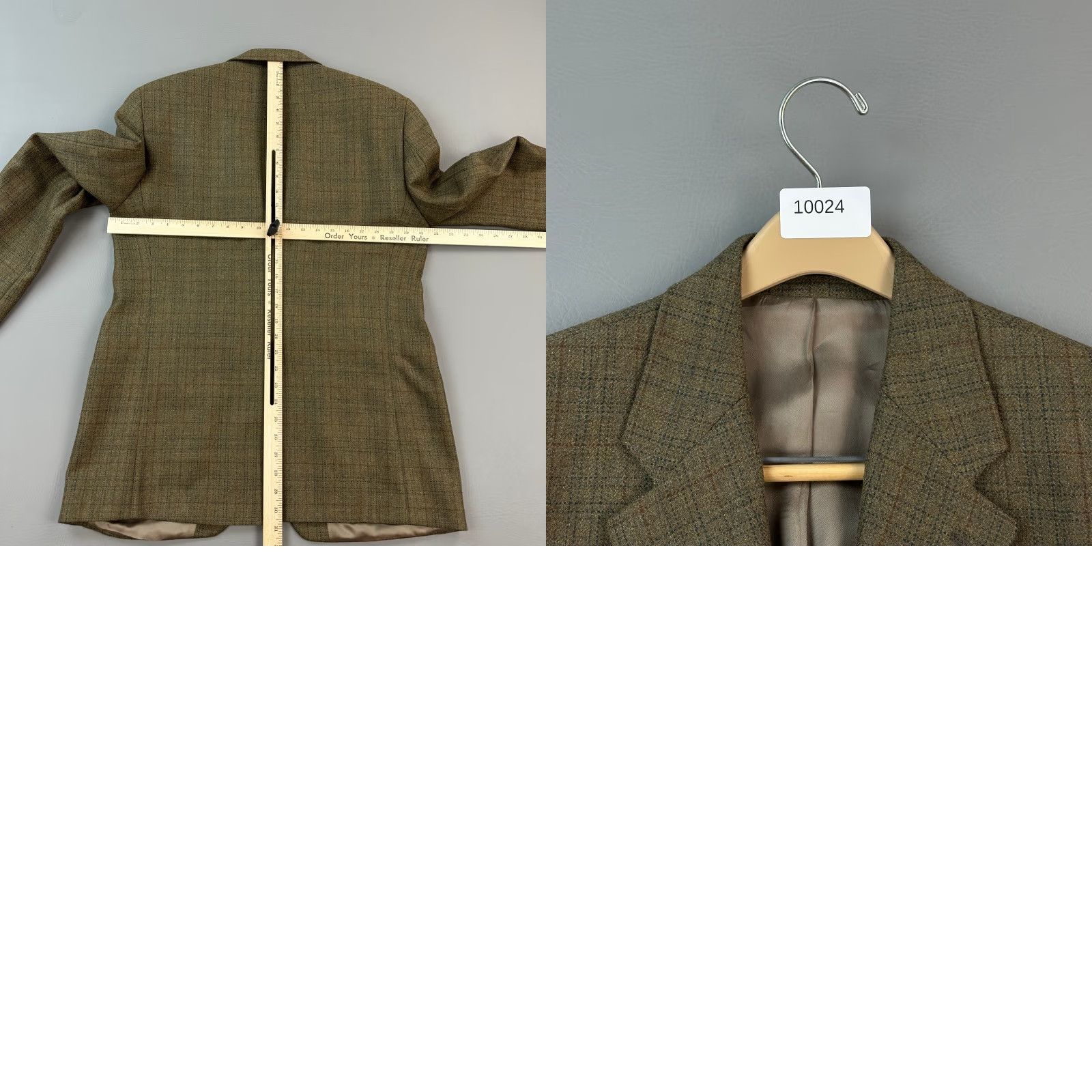 Ralph Lauren VINTAGE Ralph Lauren Chaps Blazer Mens 40R Tan Plaid Lambswool Sport Coat Jacket Size 40R - 10 Thumbnail