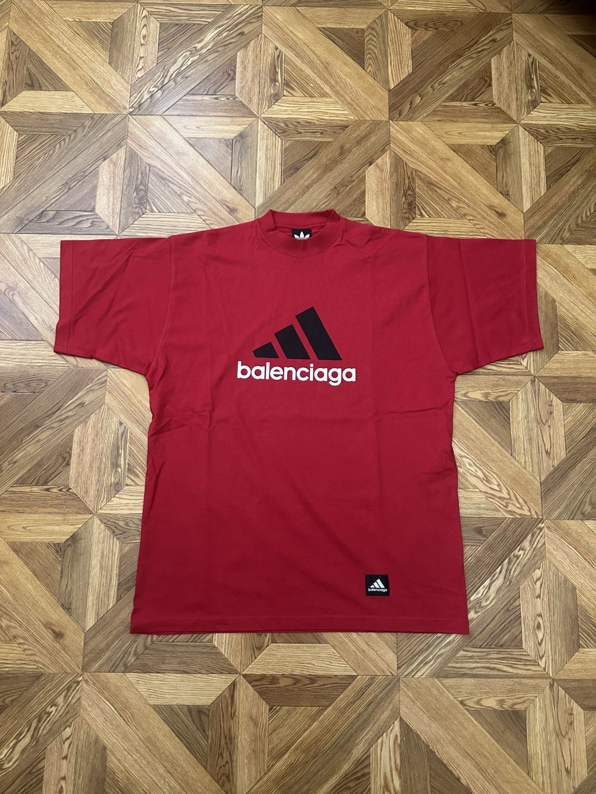 Balenciaga Balenciaga Adidas Big Logo T-shirt Red (1) Size US M / EU 48-50 / 2 - 1 Thumbnail