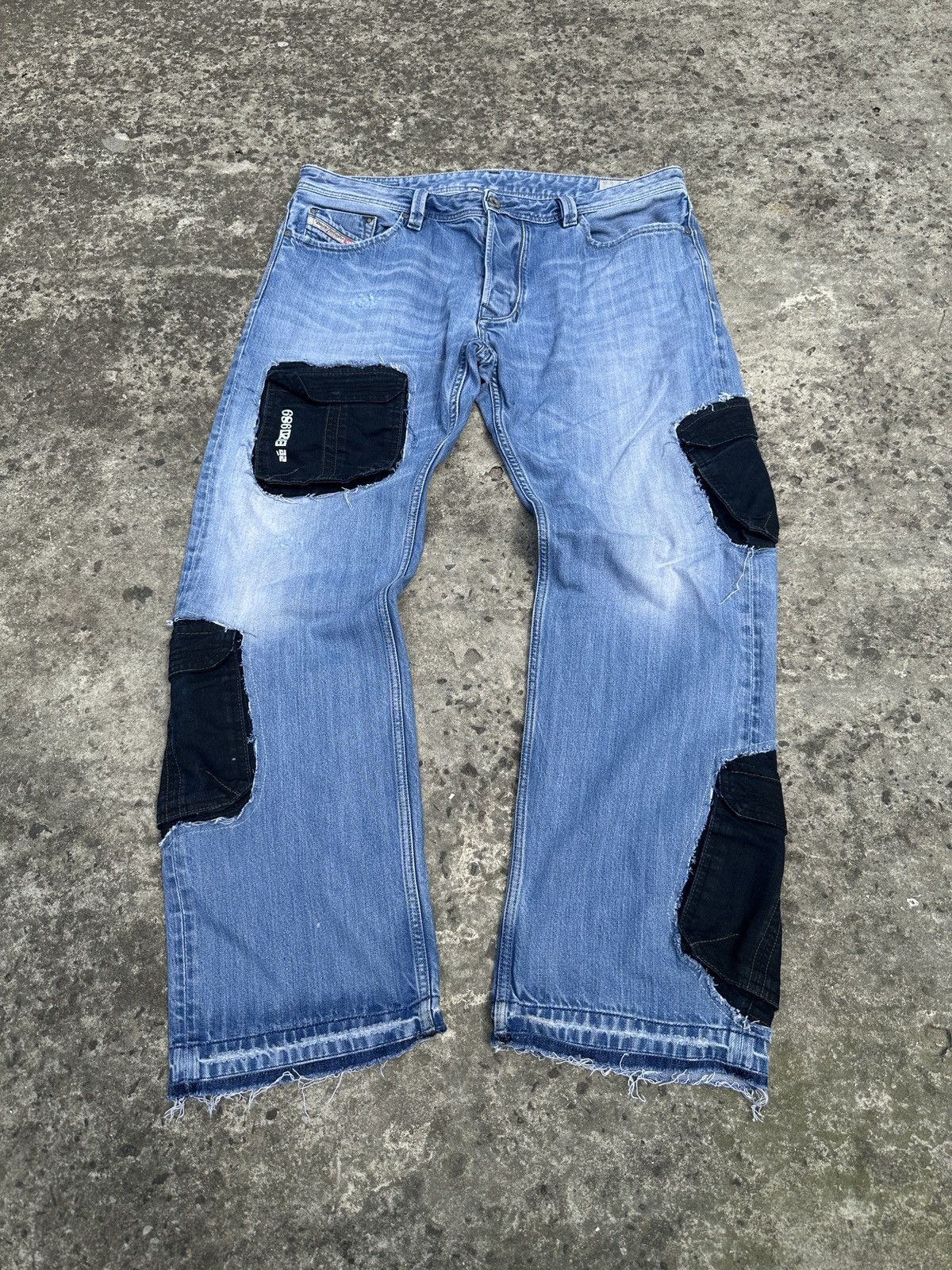 Diesel Y2K Vintage Diesel Custom Cargo Jeans Streetwear Style USA Size US 36 / EU 52 - 1 Thumbnail
