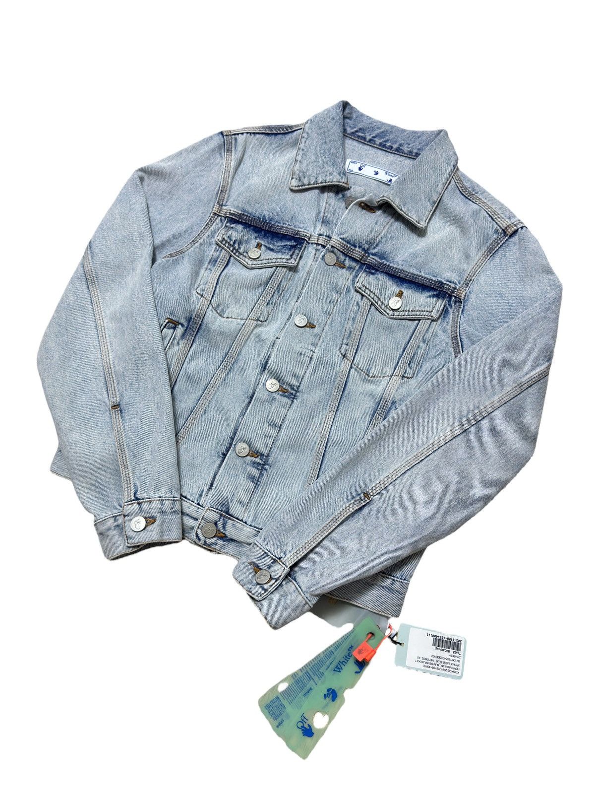 Off-White 1 of 10 Mykonos Exclusive Off White Denim Jacket Size US XS / EU 42 / 0 - 5 Thumbnail