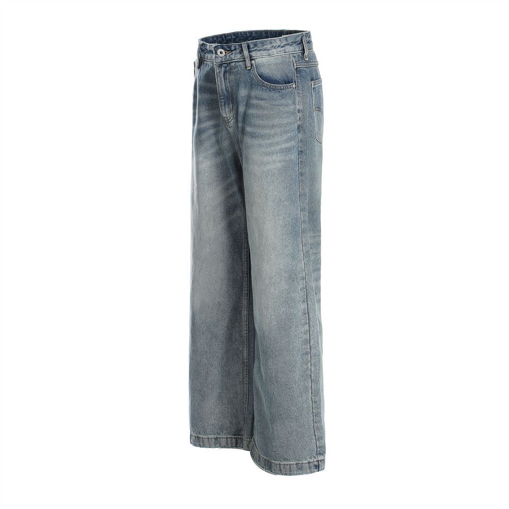 Japanese Brand × Jean Men's distressed straight retro all-match loose washed jeans Size US 32 / EU 48 - 2 Thumbnail
