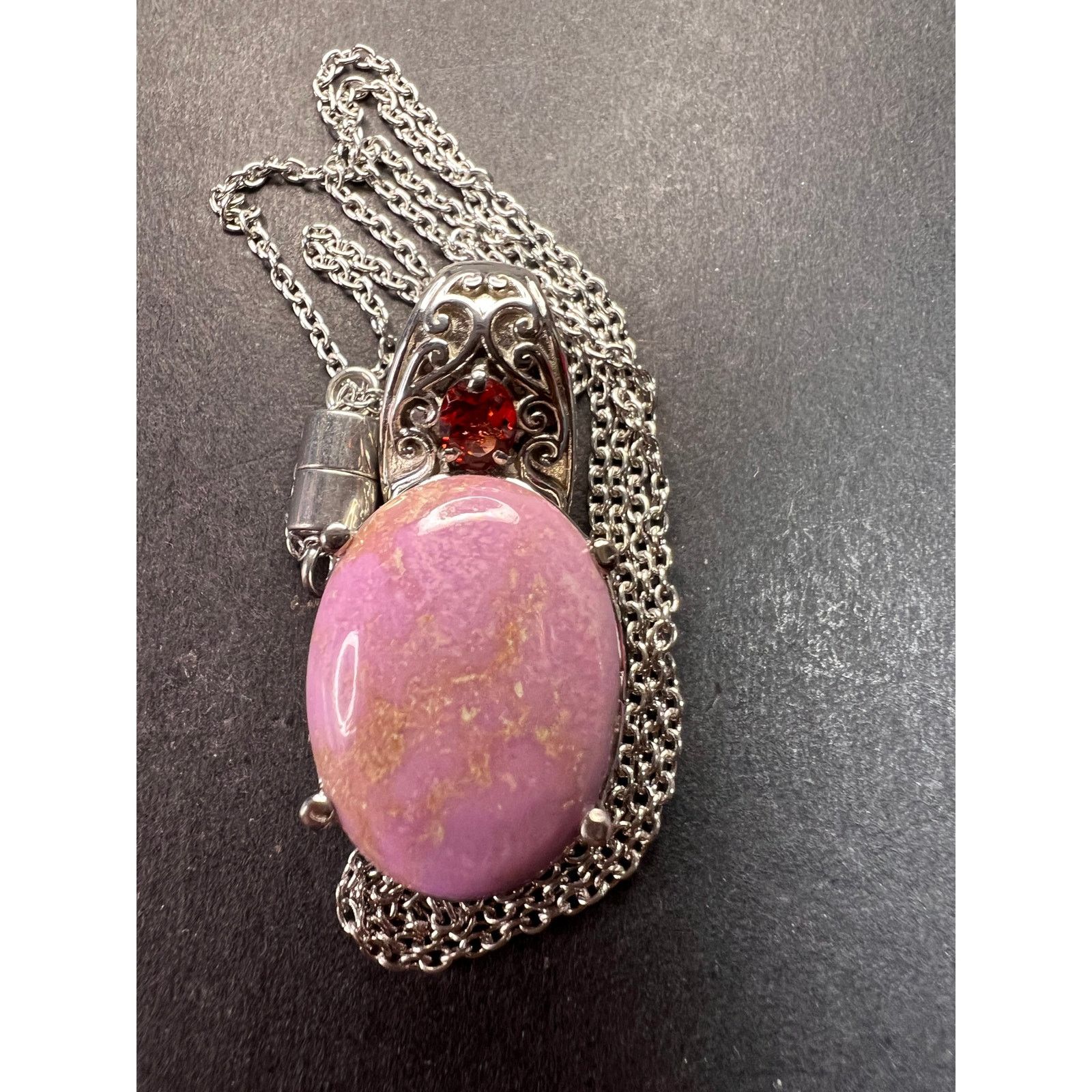 Other NEW Phosphosiderite and garnet stainless steel necklace Size ONE SIZE - 1 Thumbnail