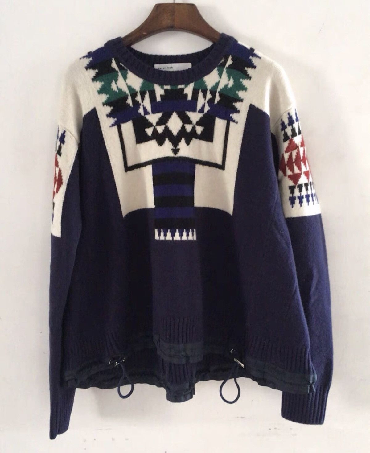 Sacai SACAI patchwork top sweater, combining black knitwear jacket Size US L / EU 52-54 / 3 - 1 Thumbnail