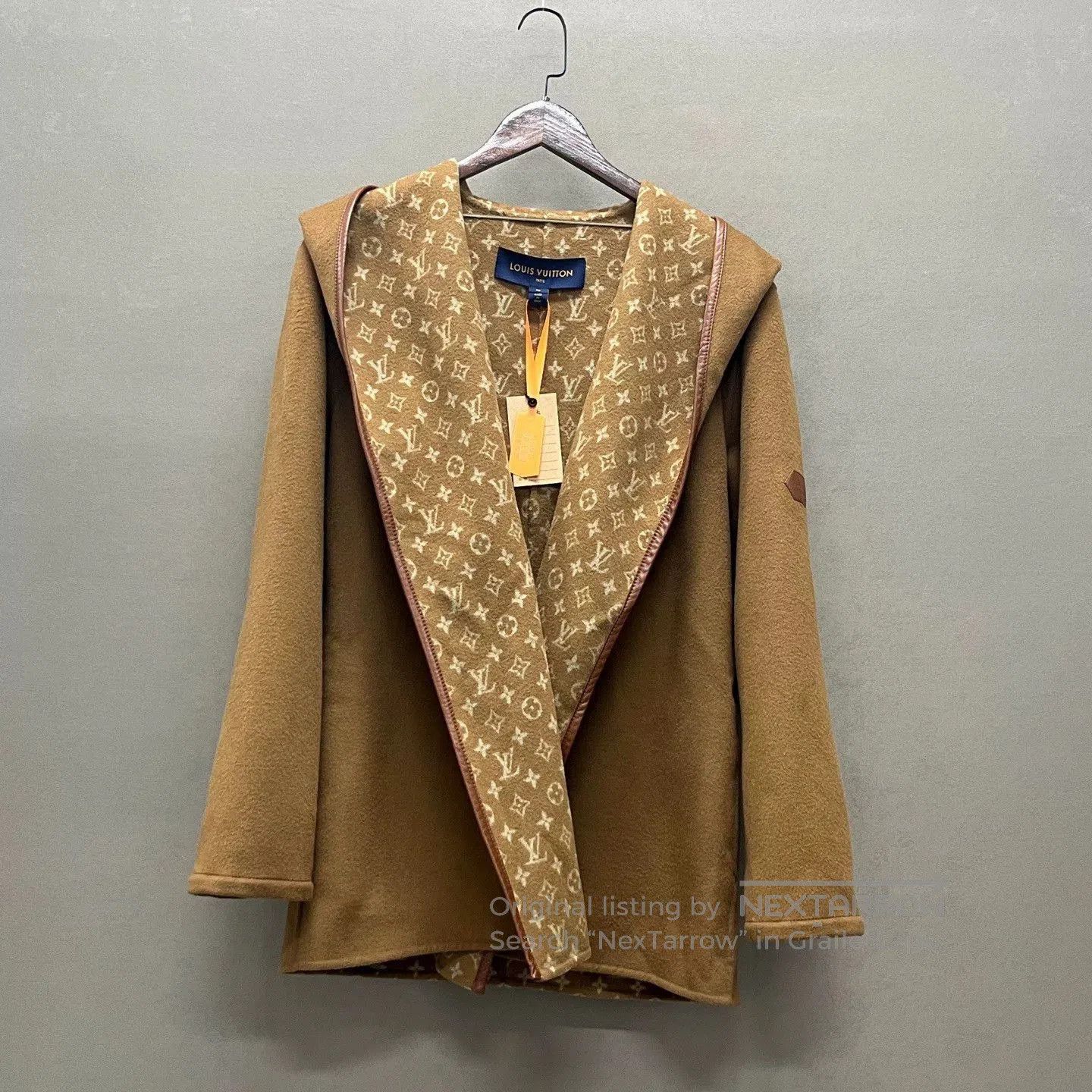 louis vuitton brown wool bathrobe coat.