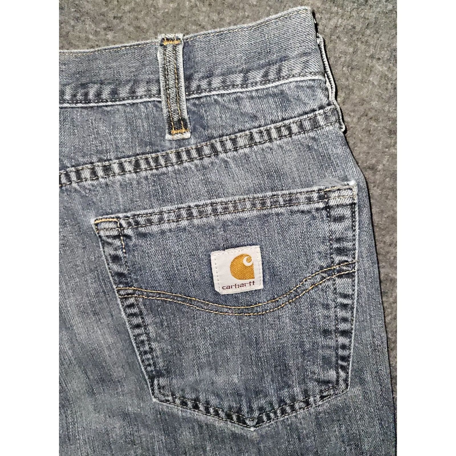 Carhartt Carhartt Jeans Relaxed Straight Men 33x30 Blue Distressed Workwear Denim Size US 33 - 7 Thumbnail