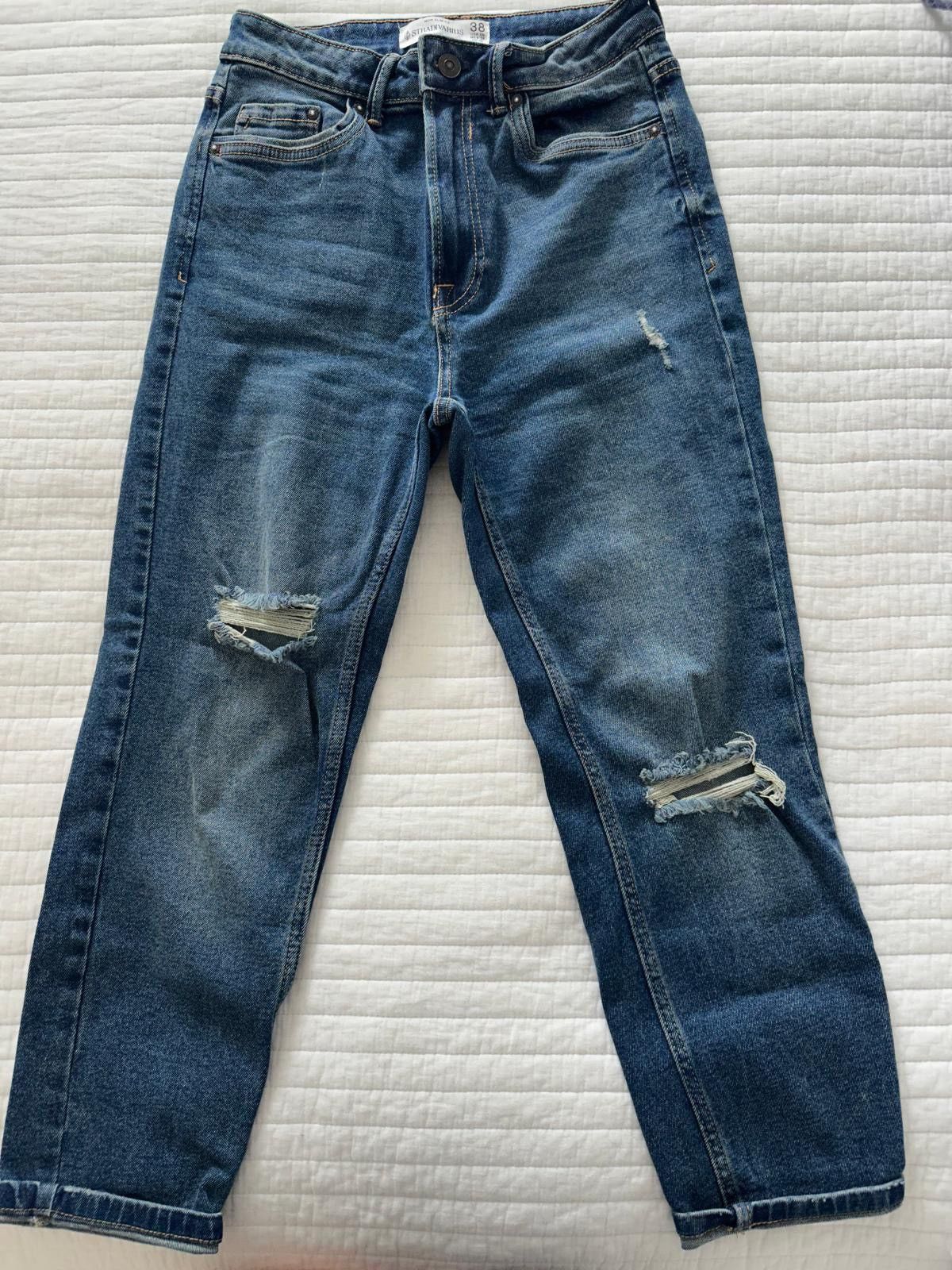 Stradivarius Stradivarius Women’s Distressed Blue Denim Jeans Size 28" / US 6 / IT 42 - 1 Thumbnail