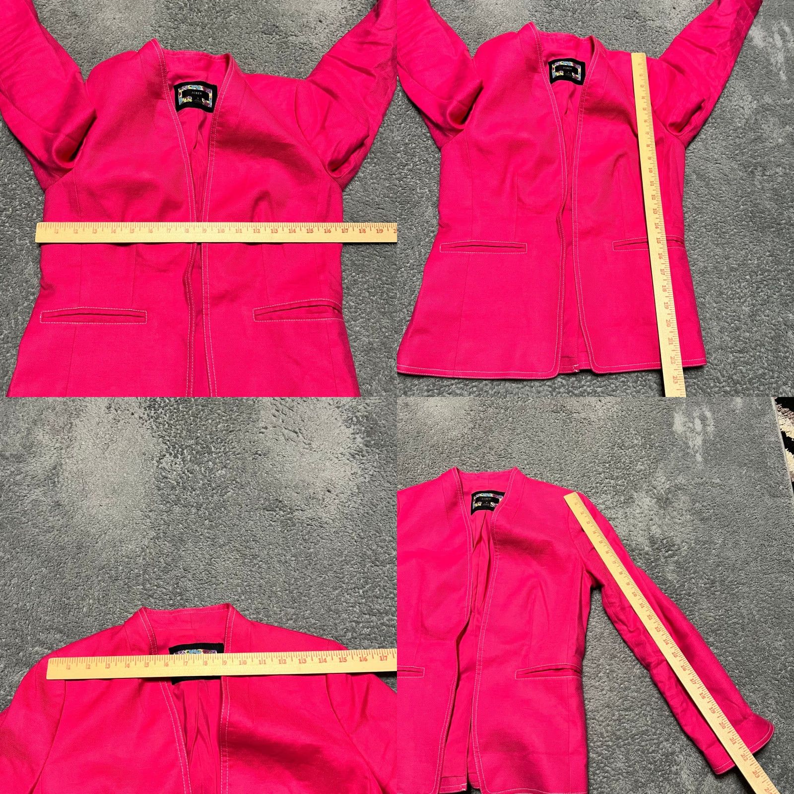 J.Crew J.Crew Blazer Womens 4 Pink Linen Blend Stretch Going Out Preppy Barbie AI253 Size S / US 4 / IT 40 - 8 Thumbnail