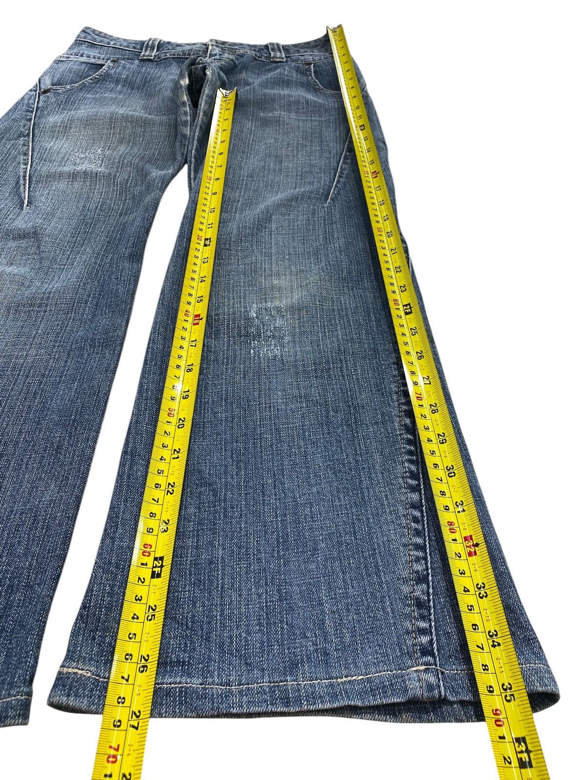 Japanese Brand Vintage Camel Road Blue Wash Style Flare Twist Jeans Size US 30 / EU 46 - 7 Thumbnail