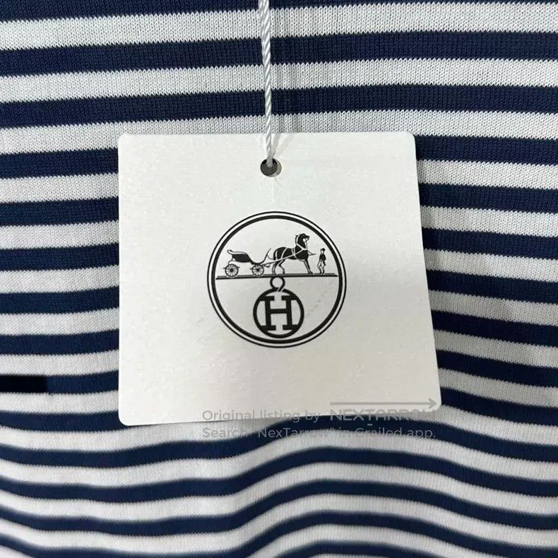 Hermes Hermes Black and White Striped Short Sleeve Size M / US 6-8 / IT 42-44 - 6 Thumbnail