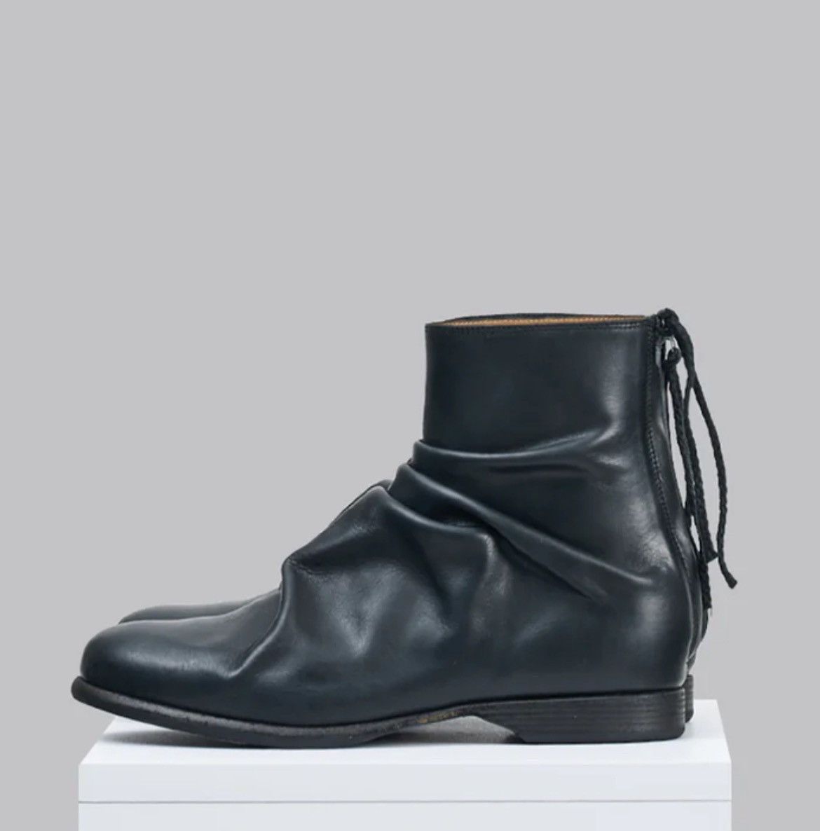 Yohji Yamamoto CROPPED CREASE BOOTS | Grailed