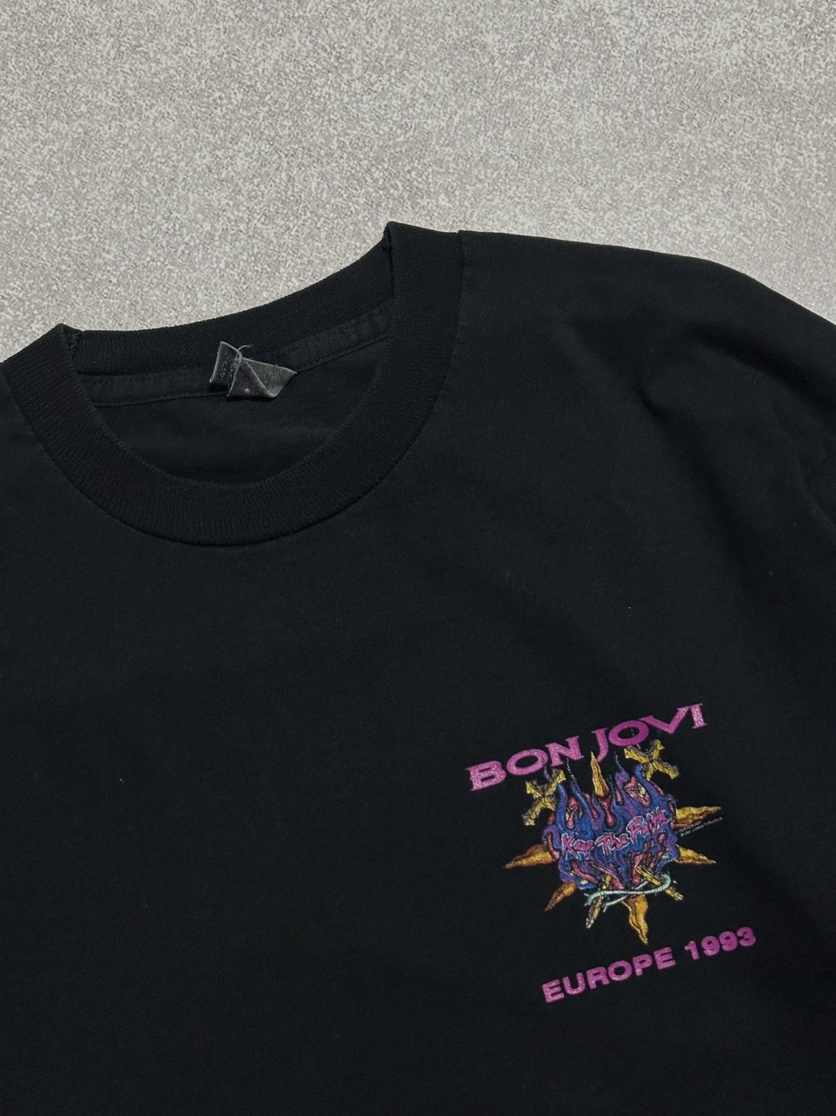 Band Tees × Vintage Vintage 1993 Bon Jovi Keep The Faith Long Sleeve T Shirt Size US XL / EU 56 / 4 - 3 Thumbnail