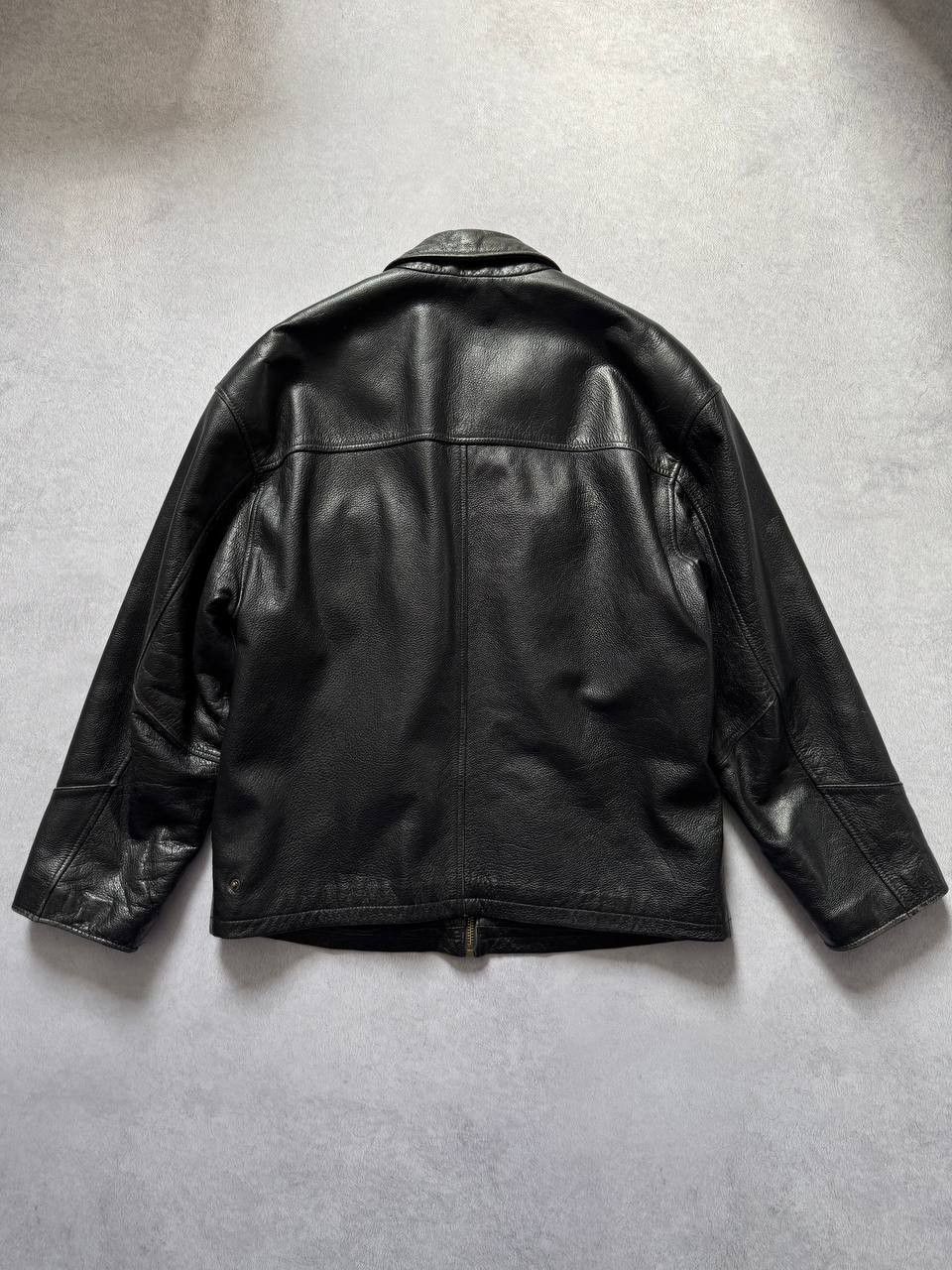 Genuine Leather Vintage Black Leather Jacket Heavyweight Zip Up Biker Bomber Size US XL / EU 56 / 4 - 2 Thumbnail