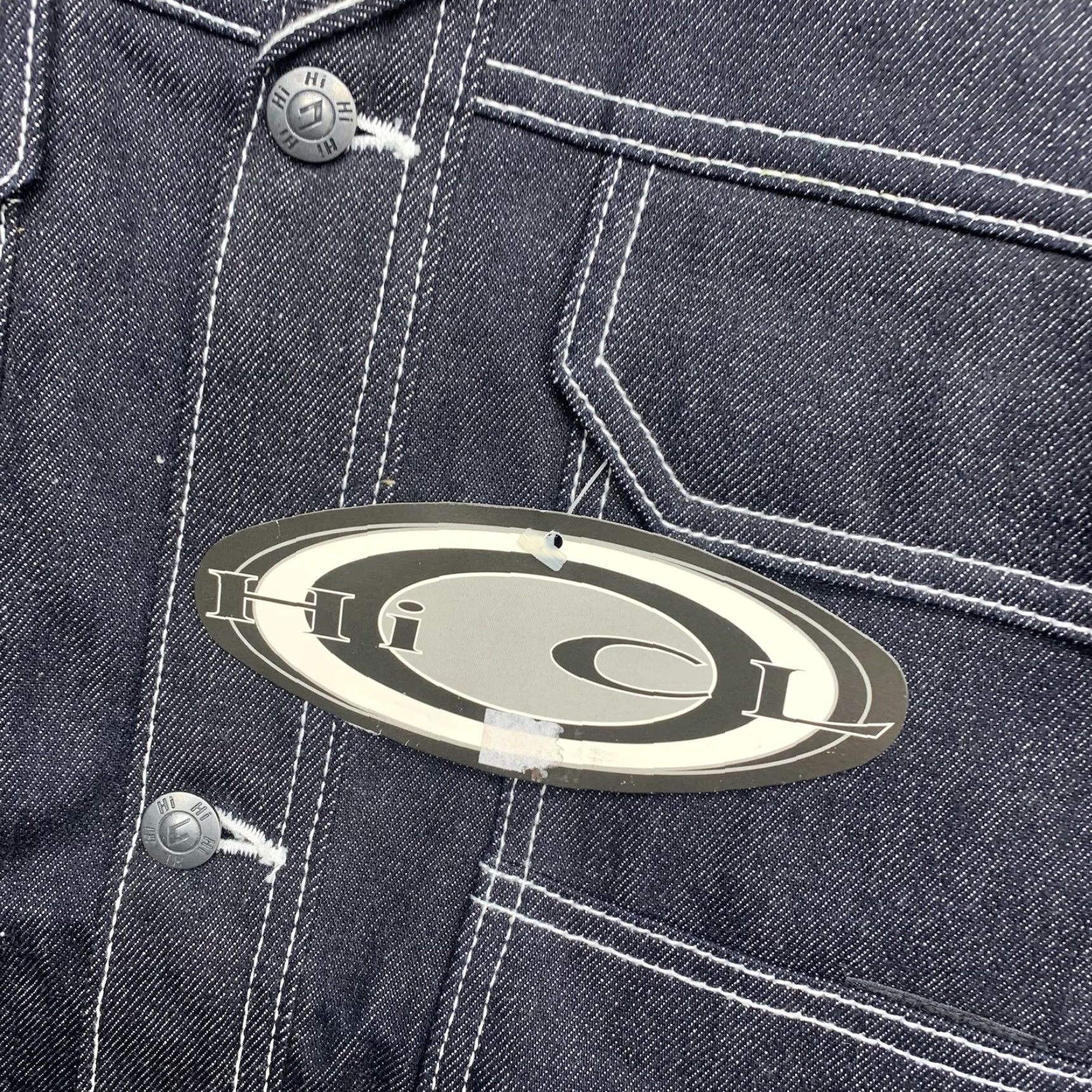 Vintage Big HiCL Revolution Jeanswear Jacket Mens XL Black Dark Wash Denim Button Front NWT Size US 36 / EU 52 - 6 Thumbnail