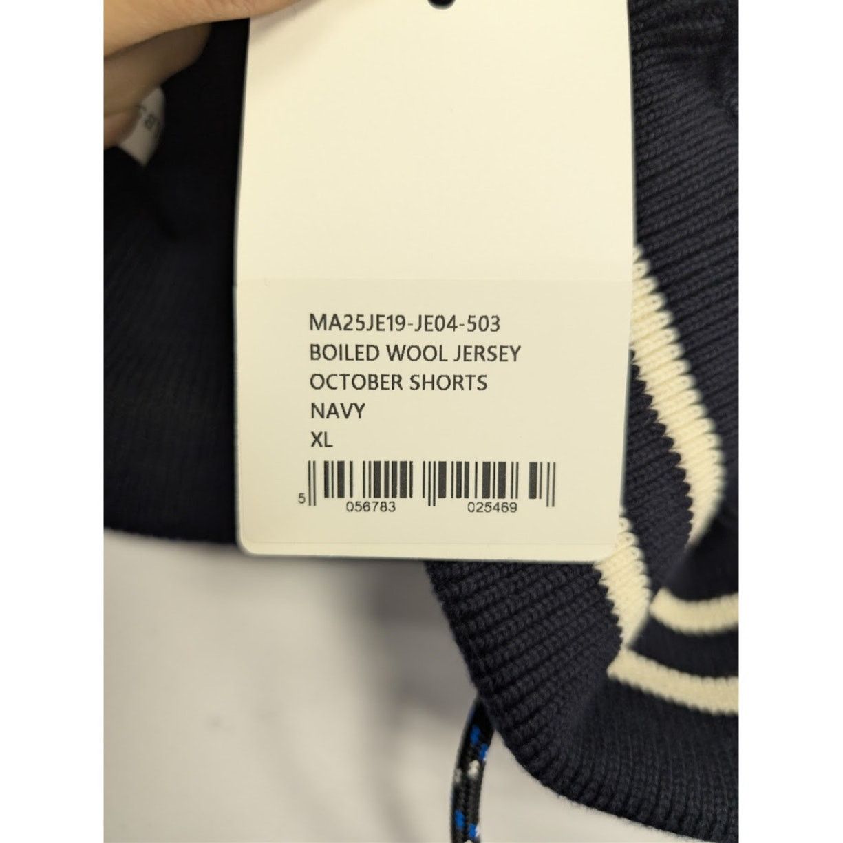 o1rshd1 Boiled Wool Jersey Shorts in Navy