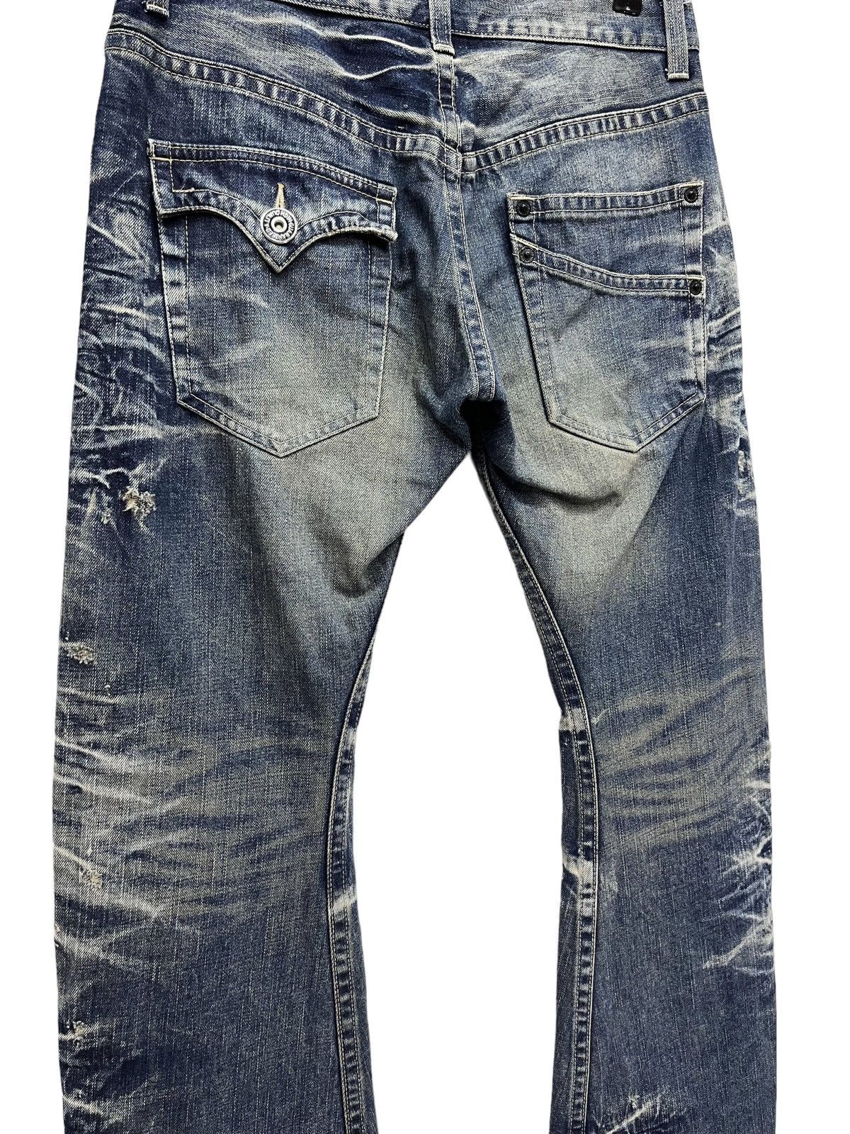 BIGI 🔥FLARE🔥Vtg RATTLE TRAP Distressed Clawmark Whisker Denim Size US 32 / EU 48 - 12 Thumbnail