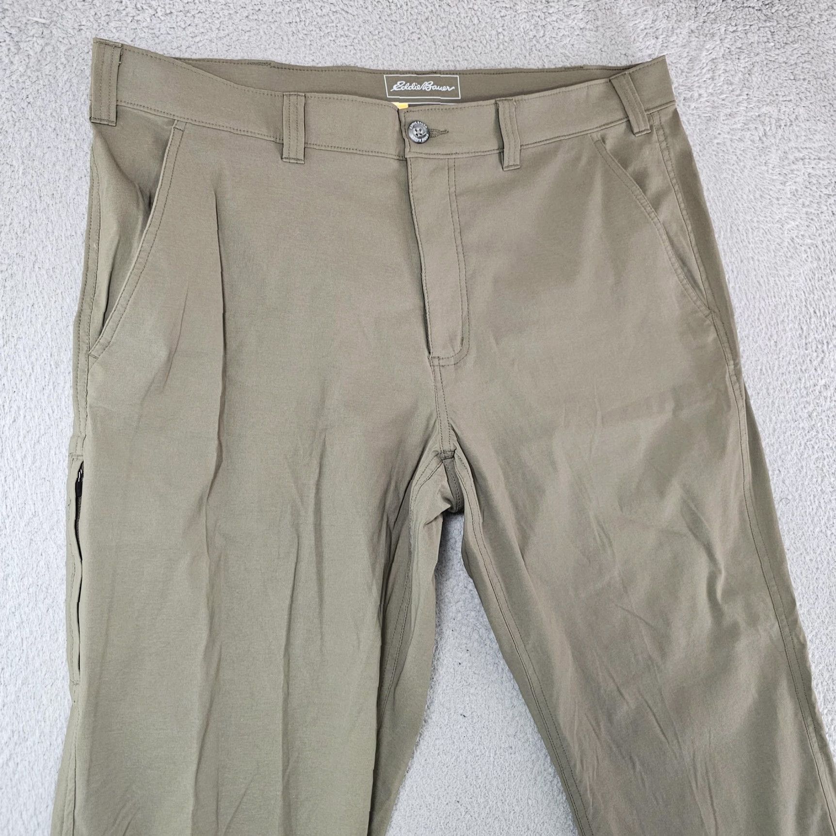 Eddie Bauer Eddie Bauer Travex Pants Mens 38x32 Olive Quick Dry Stretch Zip Pockets Khakis Hiking Size US 38 / EU 54 - 2 Thumbnail