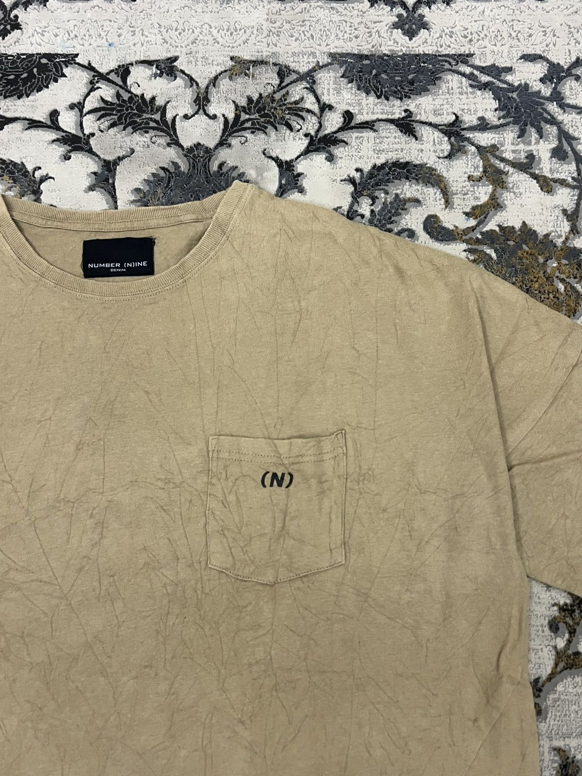 Number (N)ine Number (N)ine Denim Pocket Logo T-Shirt Beige Size US XL / EU 56 / 4 - 4 Thumbnail