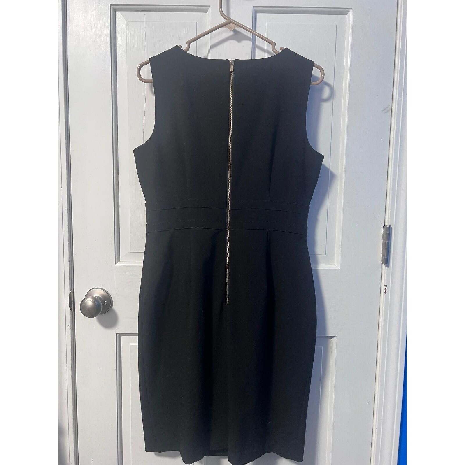 Calvin Klein Calvin Klein Sheath Dress Women 10 Black Buckle Waist Zip Size L / US 10 / IT 46 - 5 Thumbnail