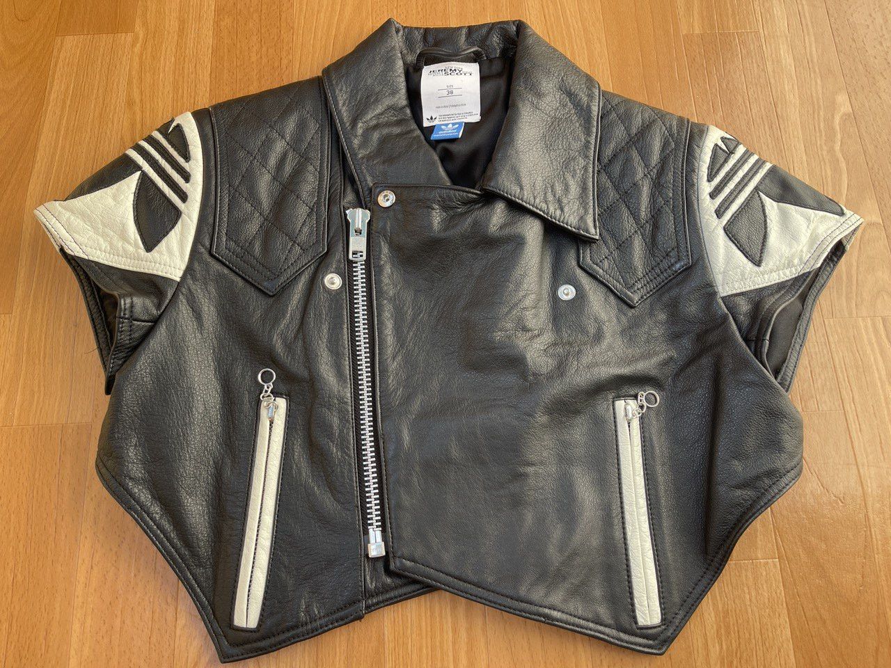 Adidas × Jeremy Scott Adidas Jeremy Scott leather biker jacket, Wings vest, O27140 Size S / US 4 / IT 40 - 1 Thumbnail