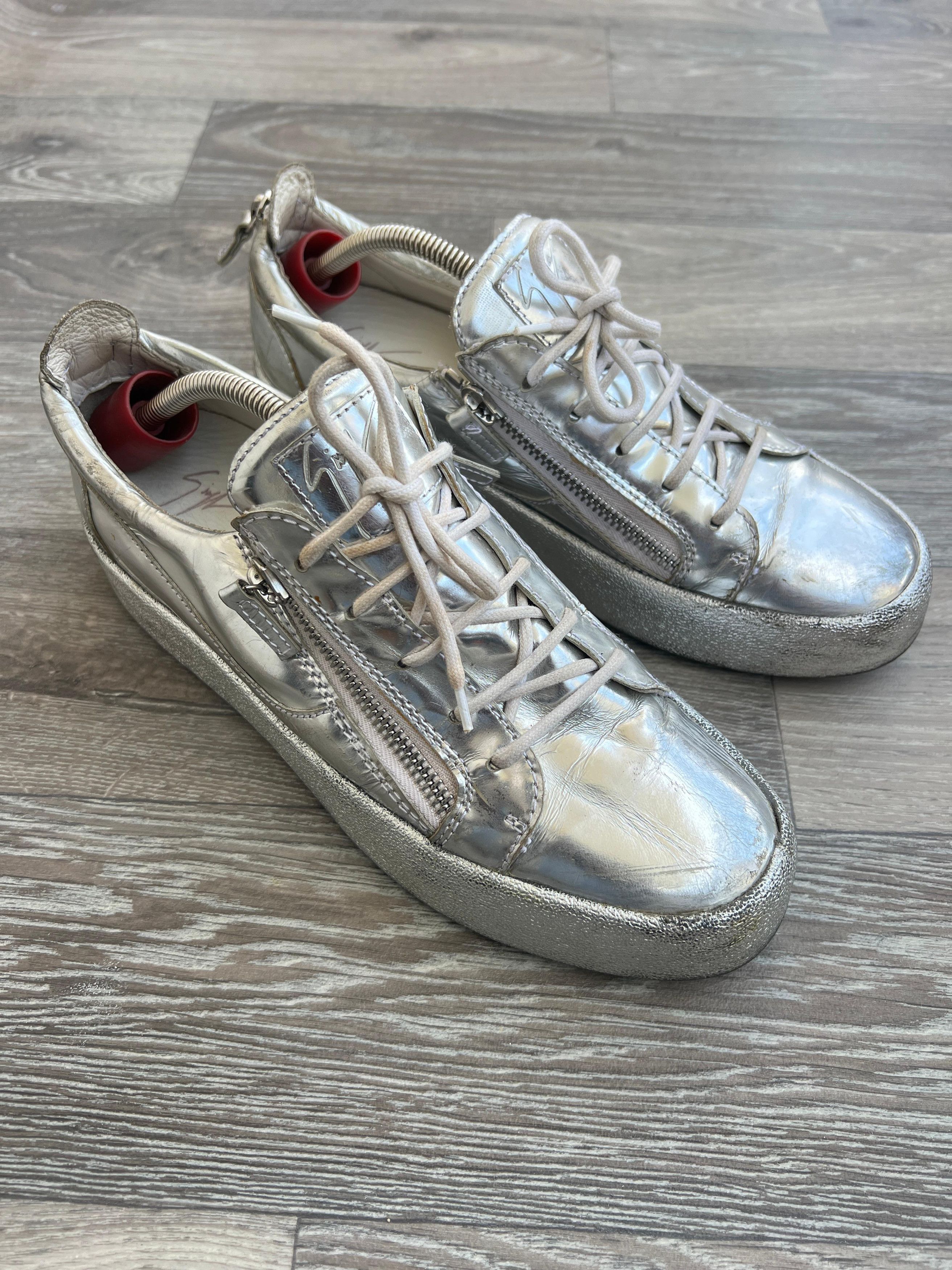 Giuseppe Zanotti Giuseppe Zanotti Frankie Metallic Leather Sneakers Sz 44 Size US 11 / EU 44 - 5 Thumbnail