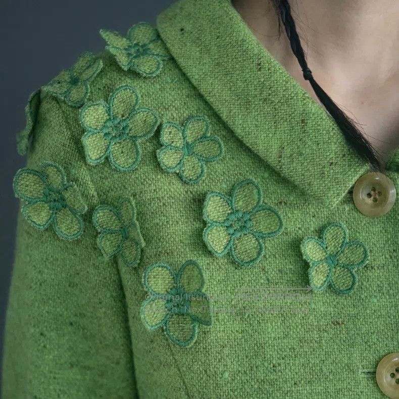 Kenzo Kenzo Kelly green wool floral suit Size XS / US 0-2 / IT 36-38 - 4 Thumbnail