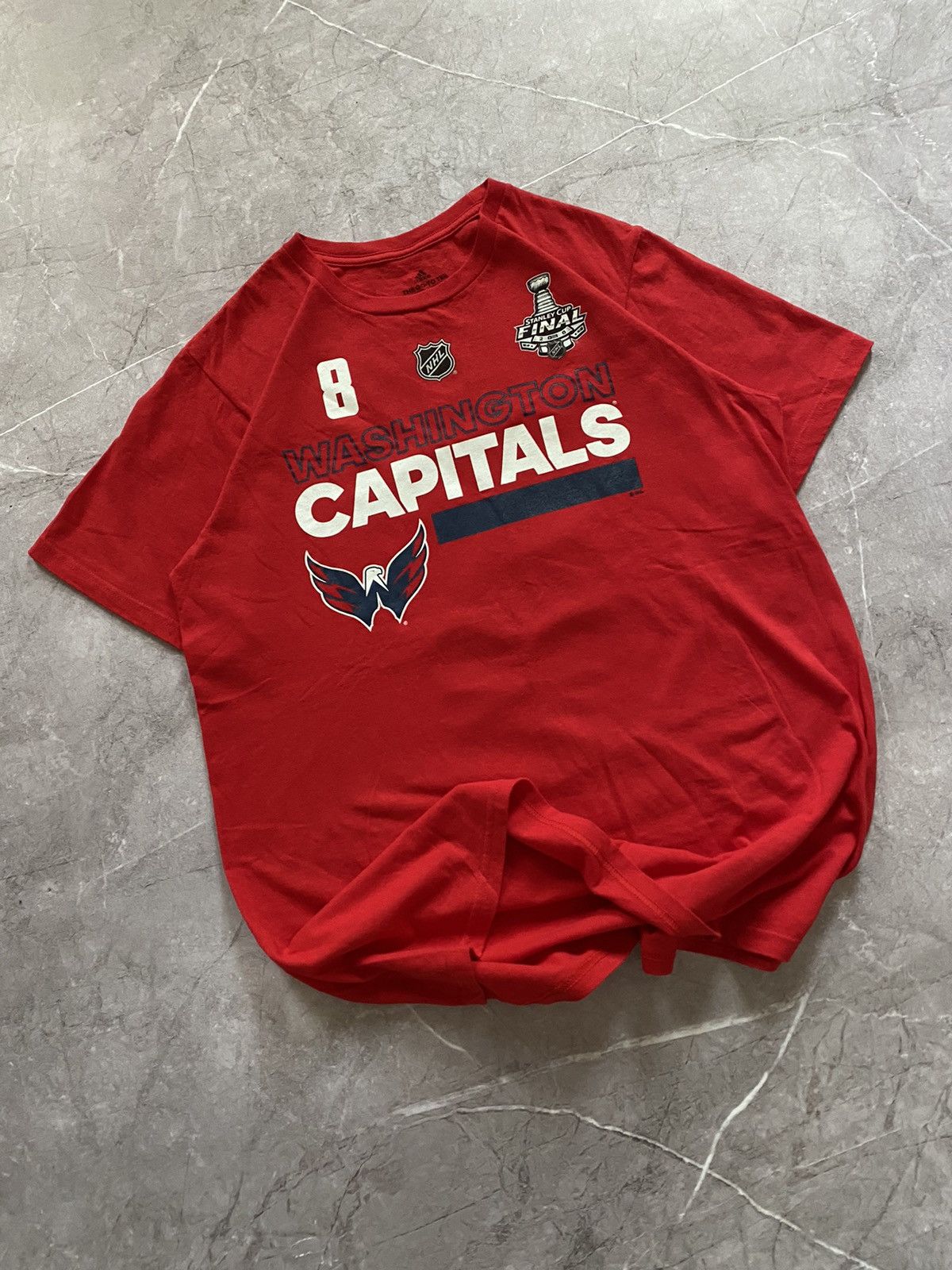 Adidas × Vintage 2018 Adidas NHL Washington Capitals Alex Ovechkin 8 T-Shirt Size US M / EU 48-50 / 2 - 1 Thumbnail