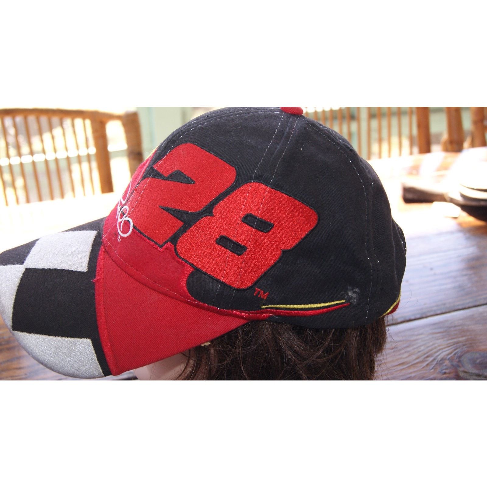 Vintage Chase VTG Ricky Rudd 28 SnapBack NASCAR Hat Wrap Check Flame Size ONE SIZE - 2 Thumbnail